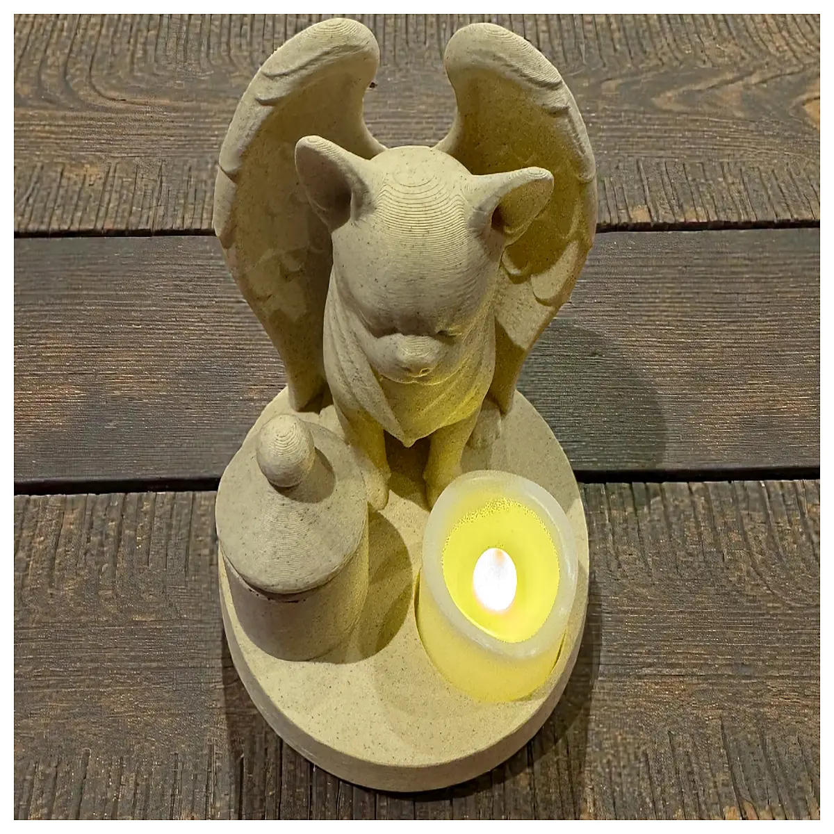 angel french bulldog memorial urn for ashes keepsake tea candle holder pet loss sympathy gift