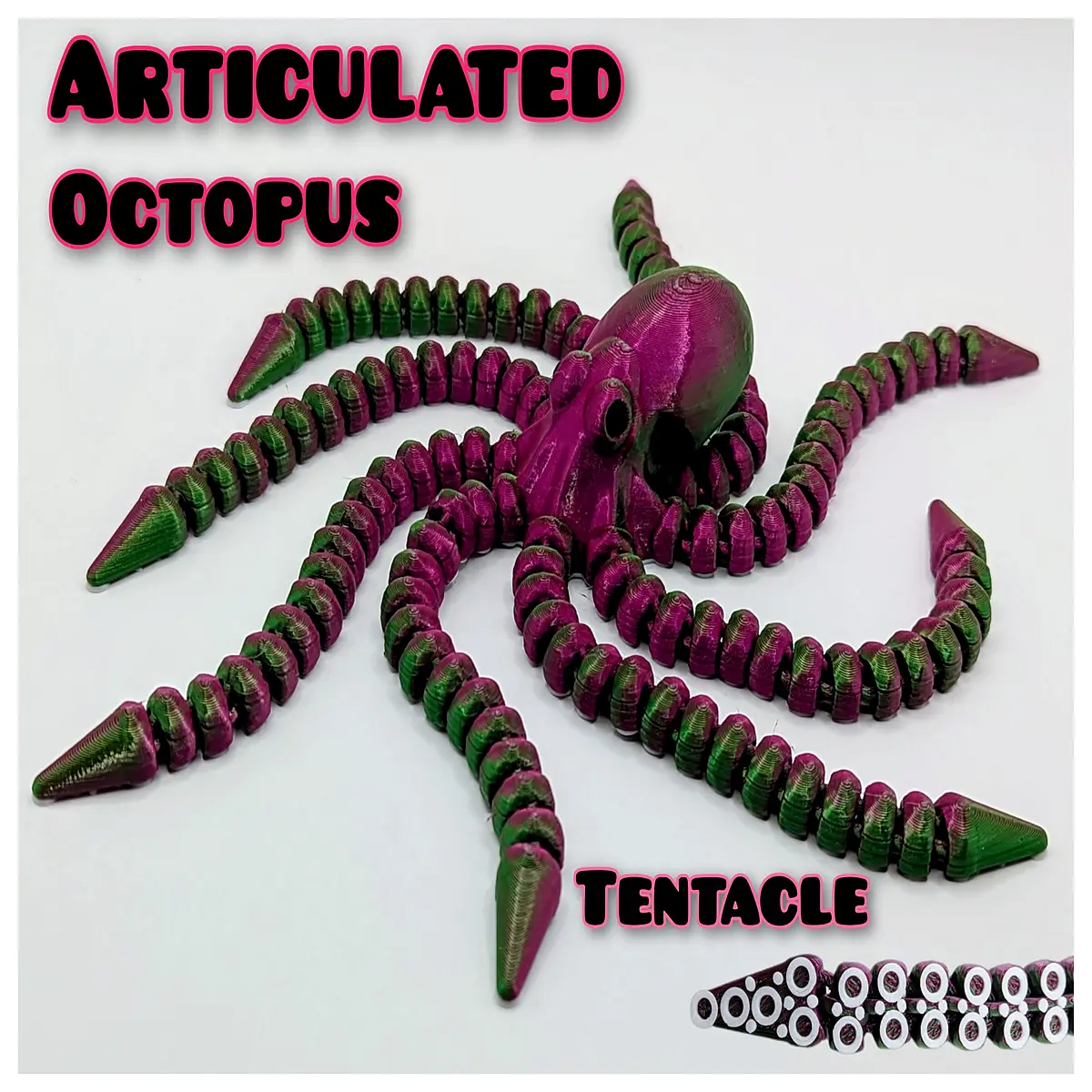 articulated octopus print flexible jointed tentacle toy collectible resin figurine