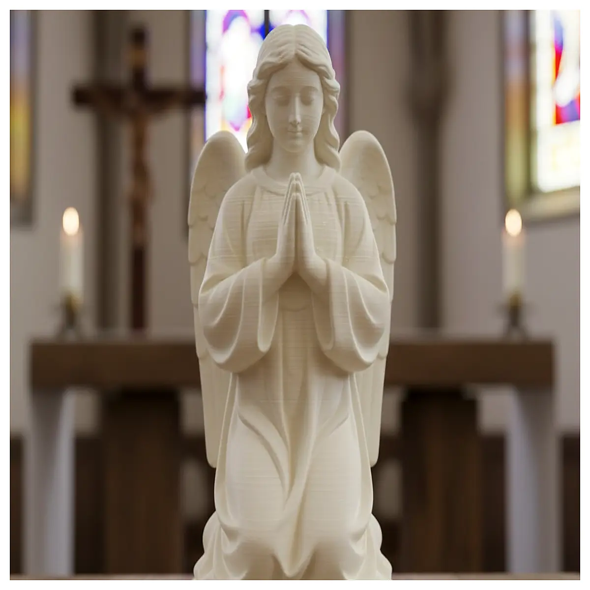 small resin angel statue for home altar religious devotion gifts faith decor figurine