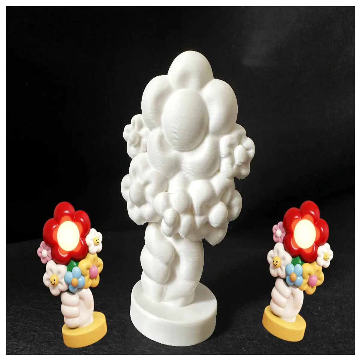hand holding flower figurine coloring diy paint by numbers craft gift decor