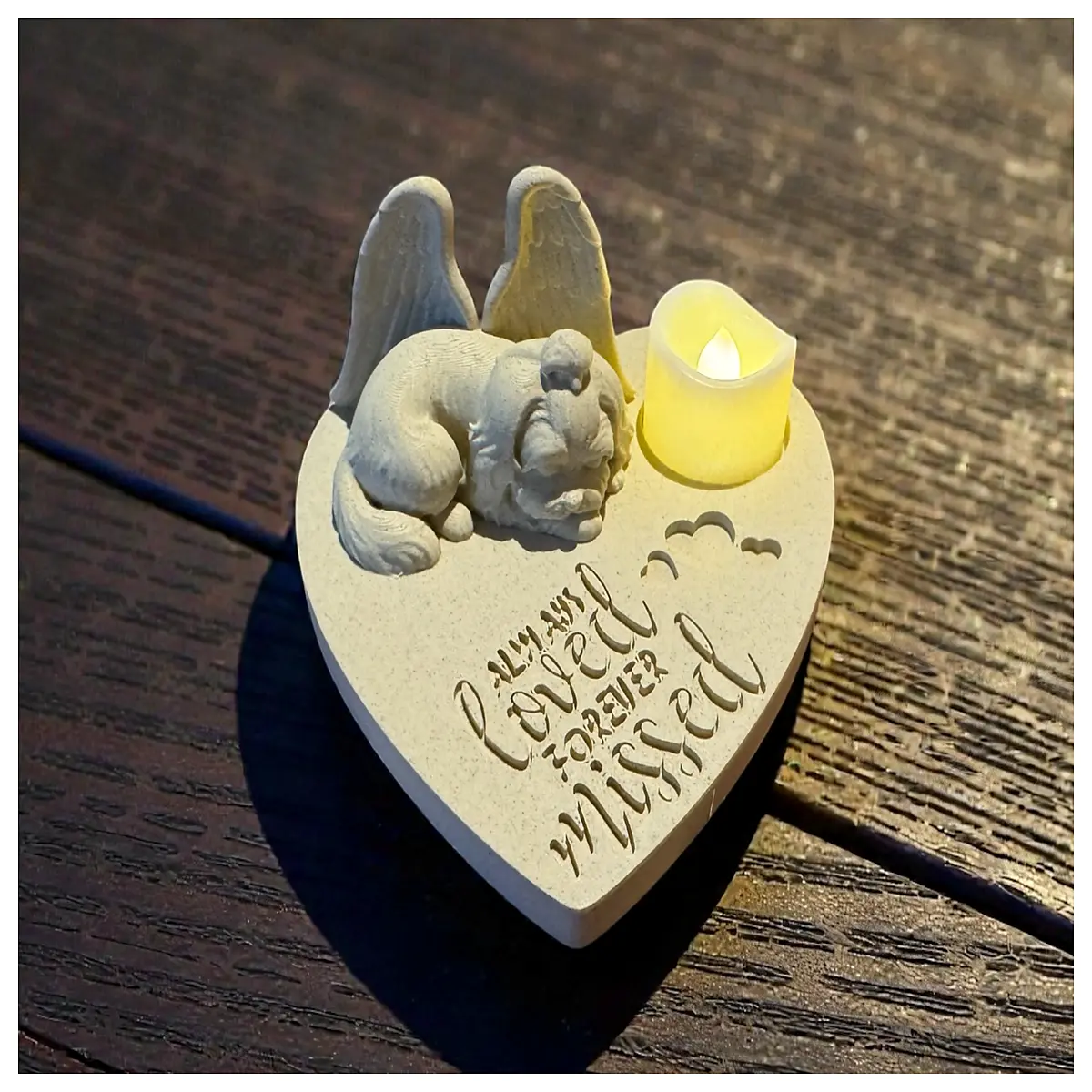 angel shih tzu or lhasa apso pet loss memorial gift forever love sympathy card