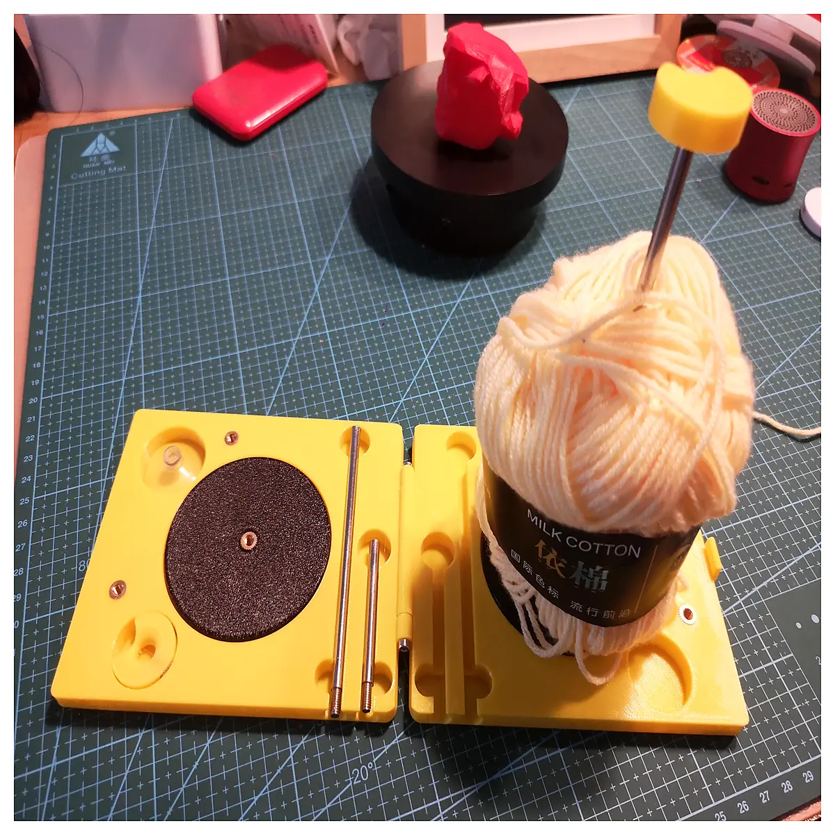 portable yarn holder travel spool organizer compact ball winder for knitting on the go