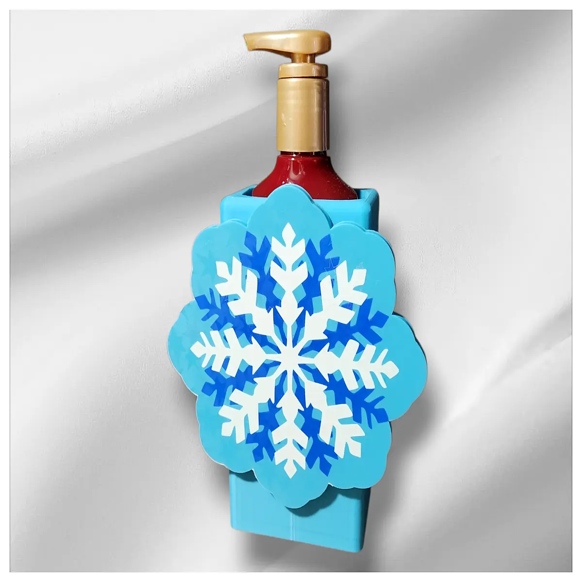 snowflake gel soap dispenser pump holder bathroom sink organizer cute aesthetic vanity storage for hand wash lotion