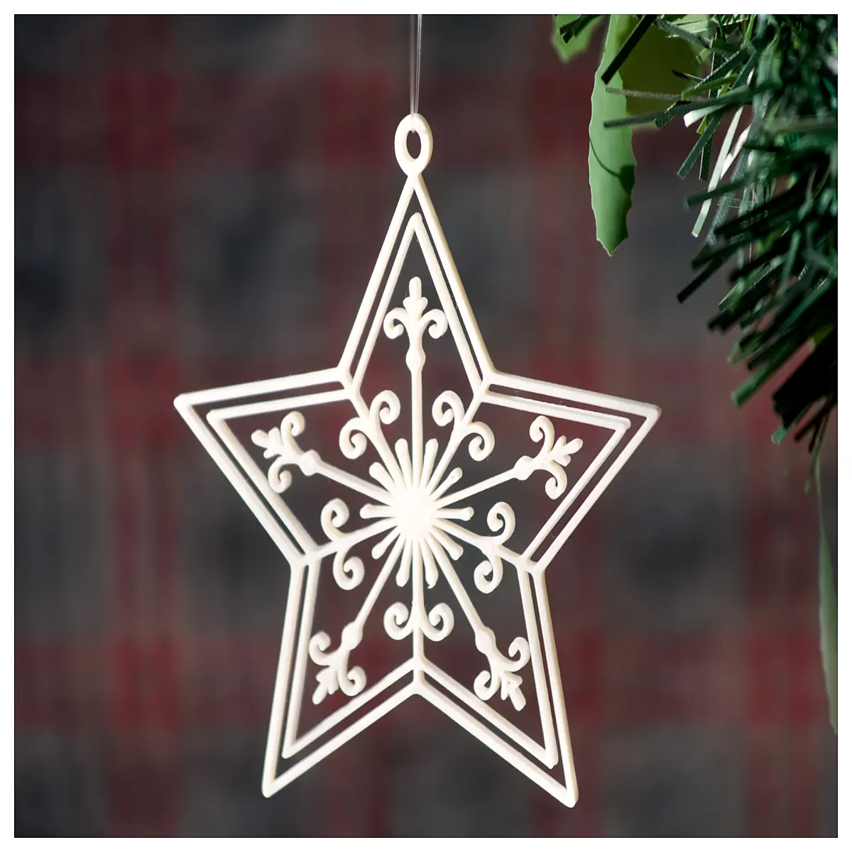 gold star tree topper ornament for christmas hanging bauble decoration