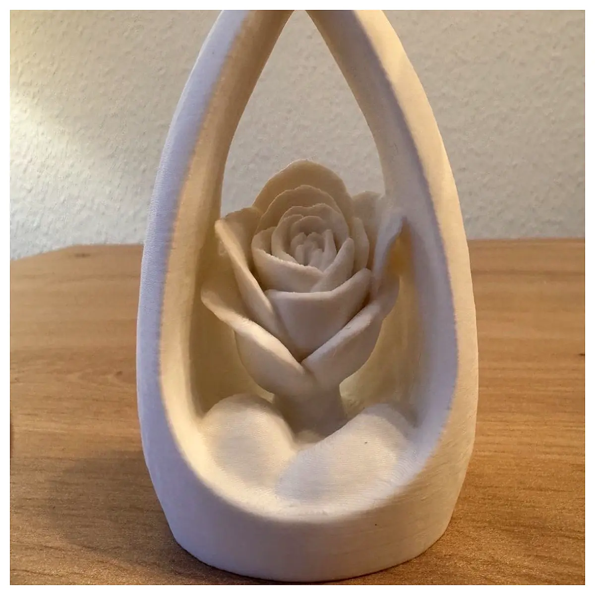 minimalist rose sculpture teardrop frame modern home decor art piece