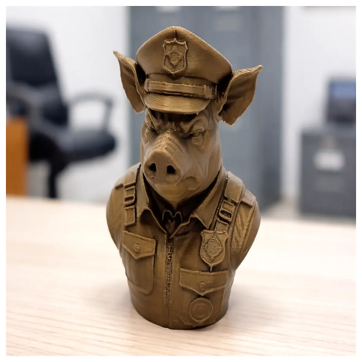 cute pig police officer toy cartoon cop chief figure collectible animal police badge set children s role play dress up costume