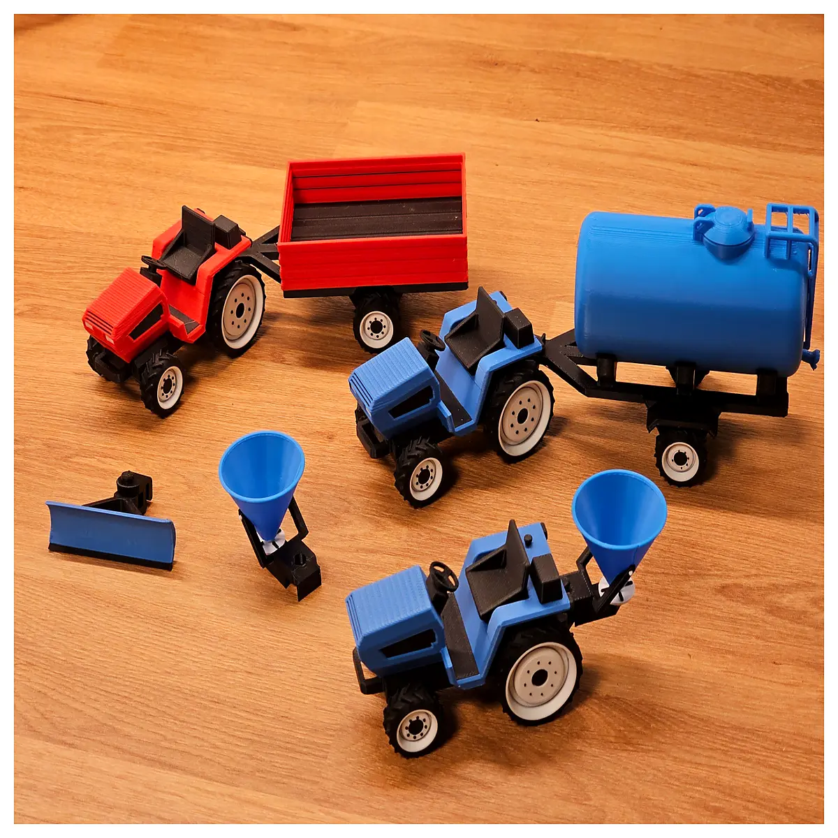 mini tractor with trailer farm toy printed realistic agricultural for kids