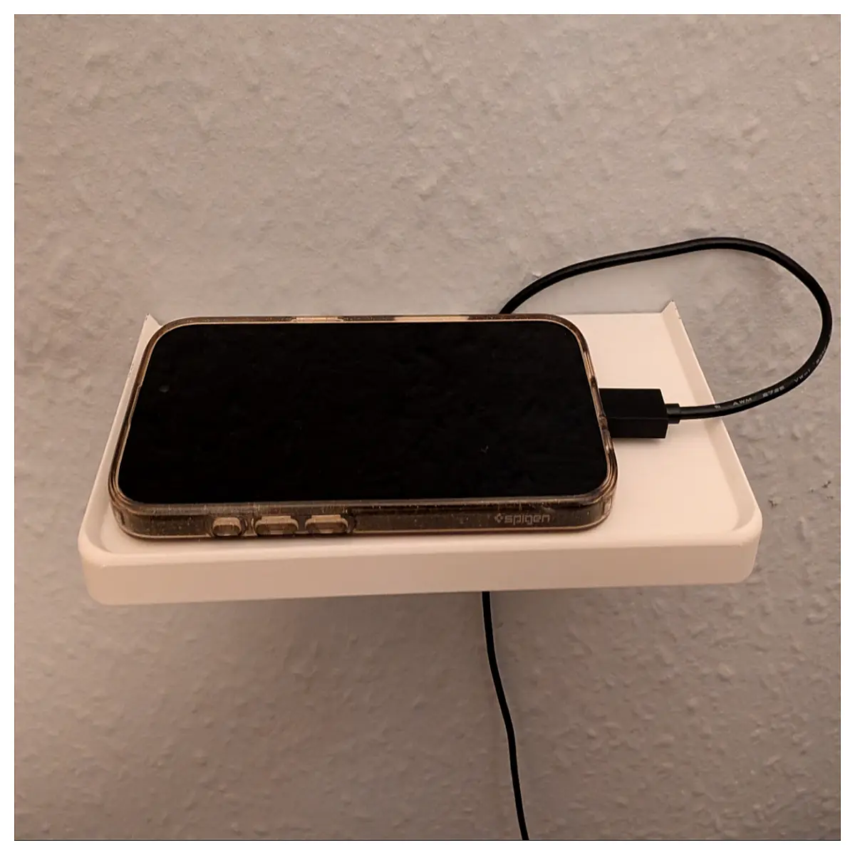wall mounted phone shelf organizer for bedroom bedside storage rack holder