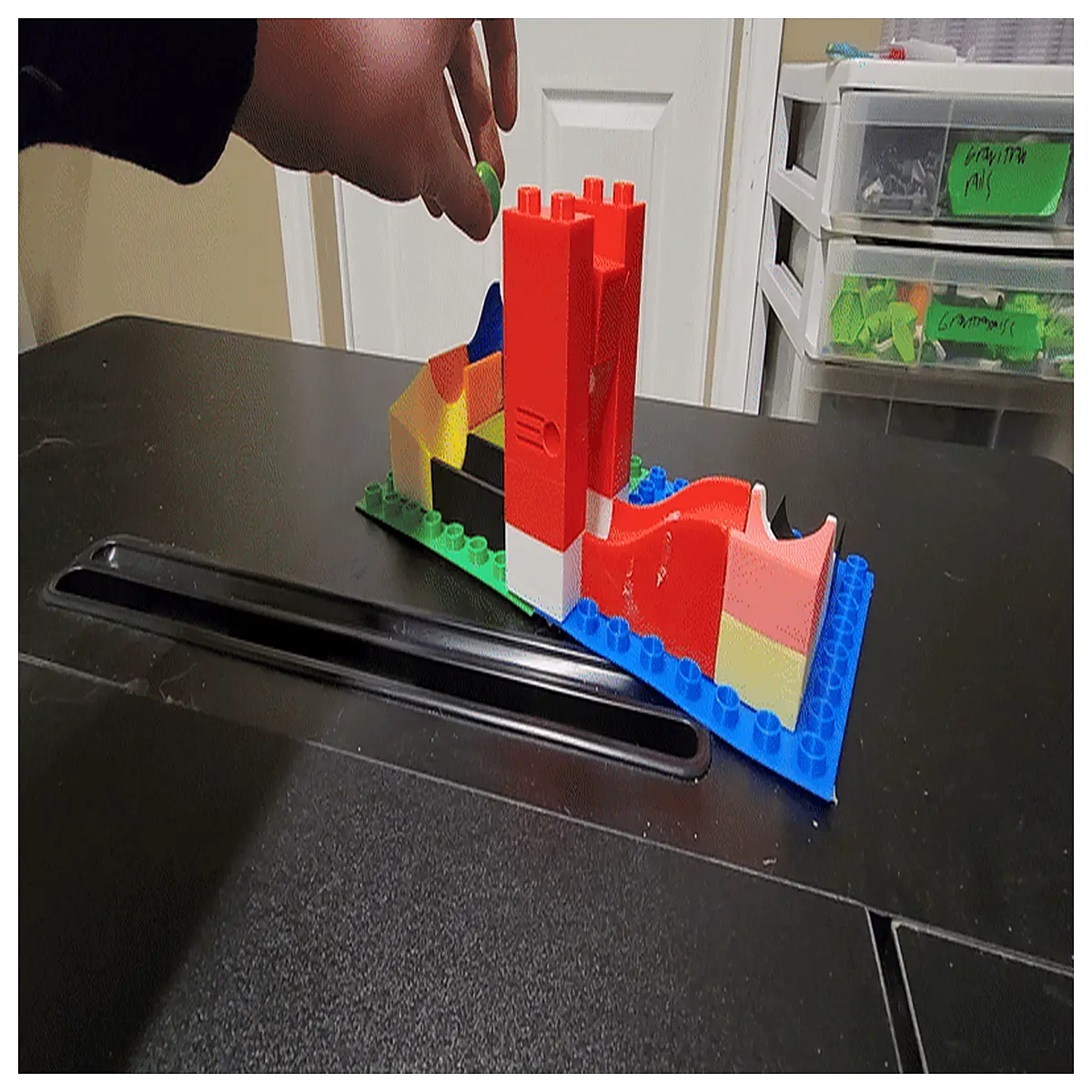 duplo marble run compatible ball launcher track building blocks kids stem toy