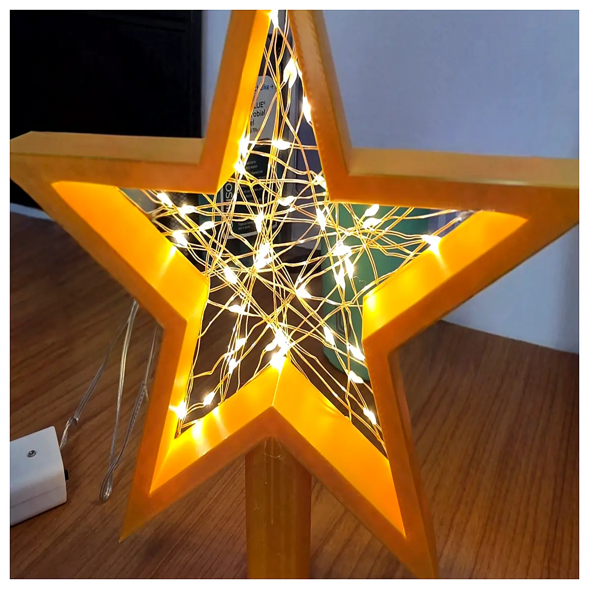 star tree topper with fairy lights for christmas trees glowing angel ornament battery operated roof decoration