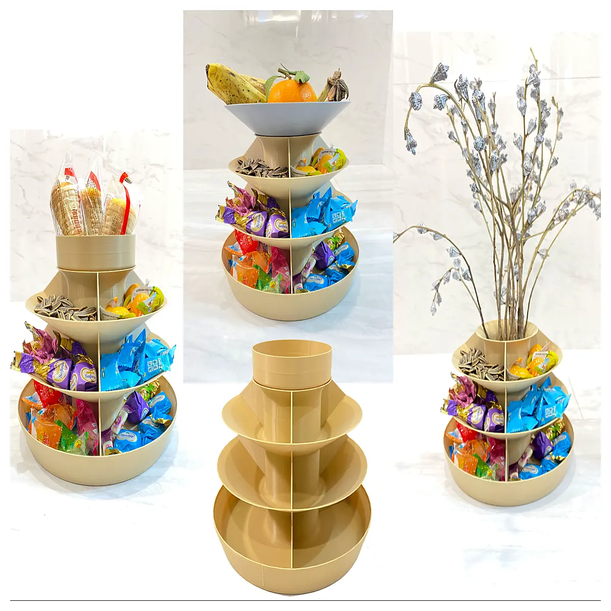 large tiered candy bowl for party favors clear acrylic dessert with multiple levels for sweets and chocolates