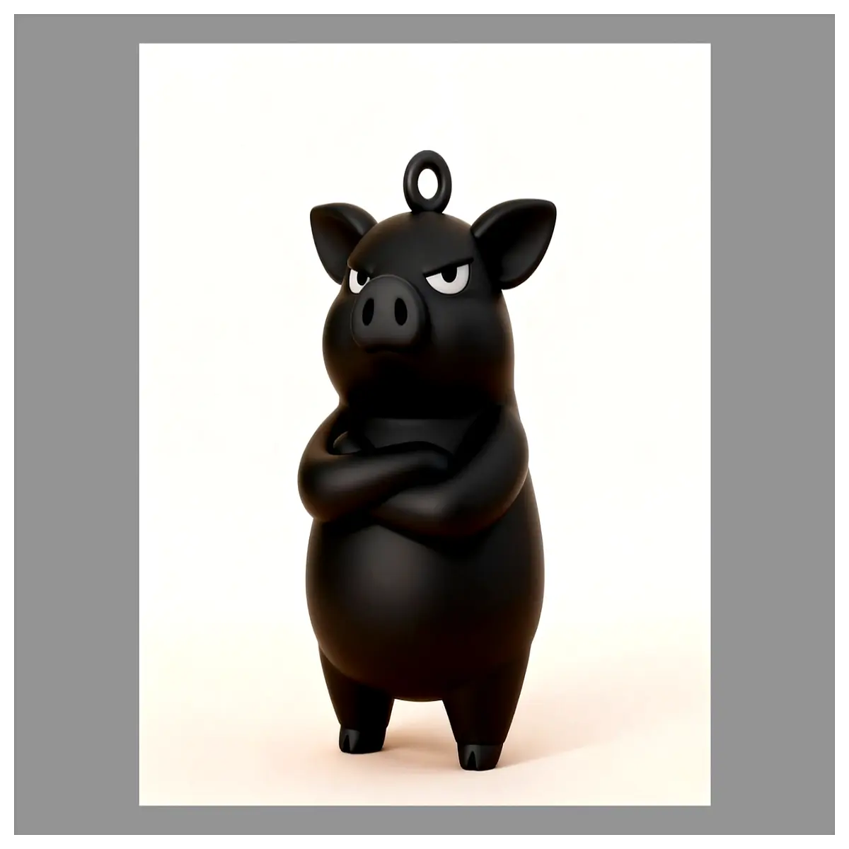 cool zodiac pig figurine black chubby lazy cat style desk decor not cute soft plush
