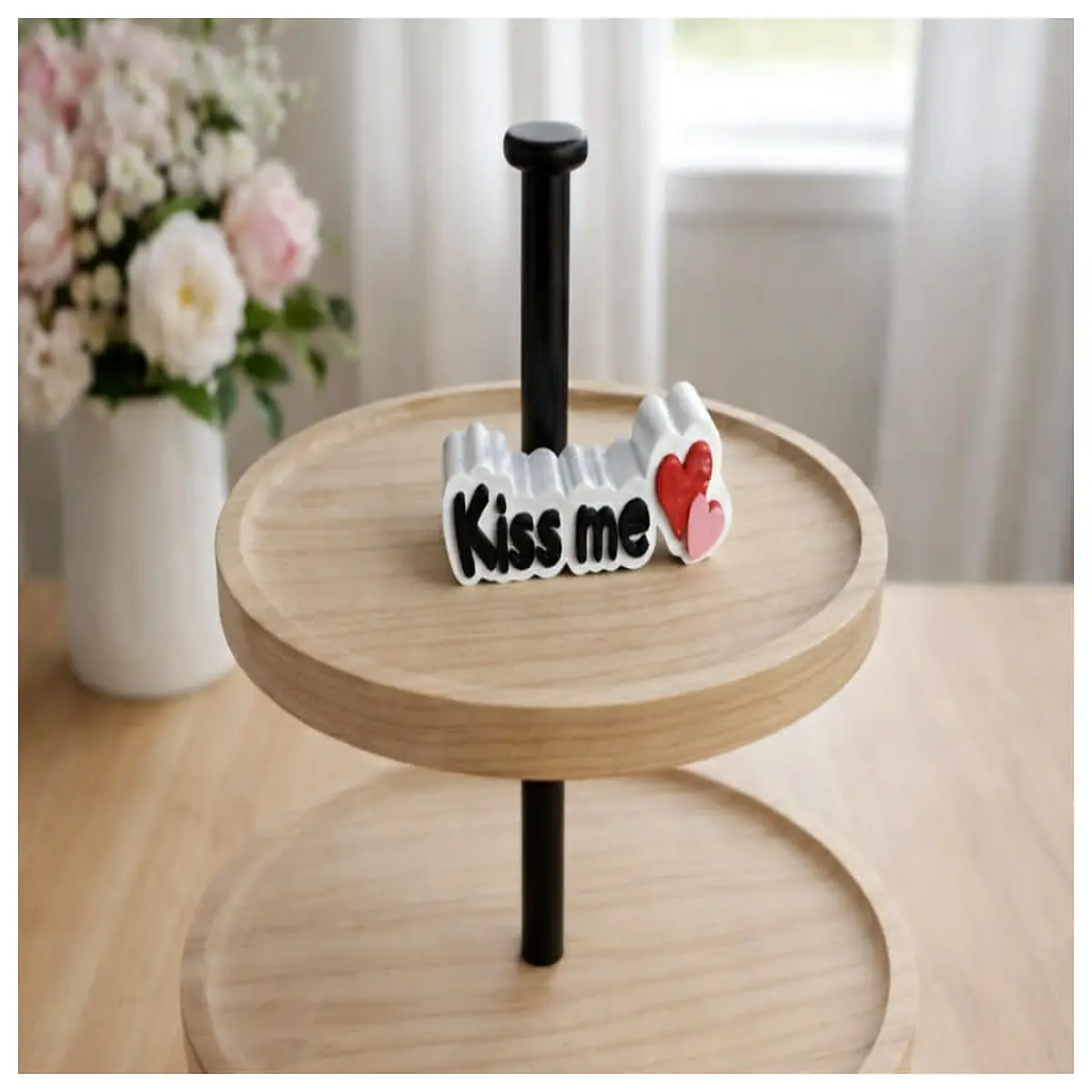 kiss me mini valentines day sign decor romantic home accent her