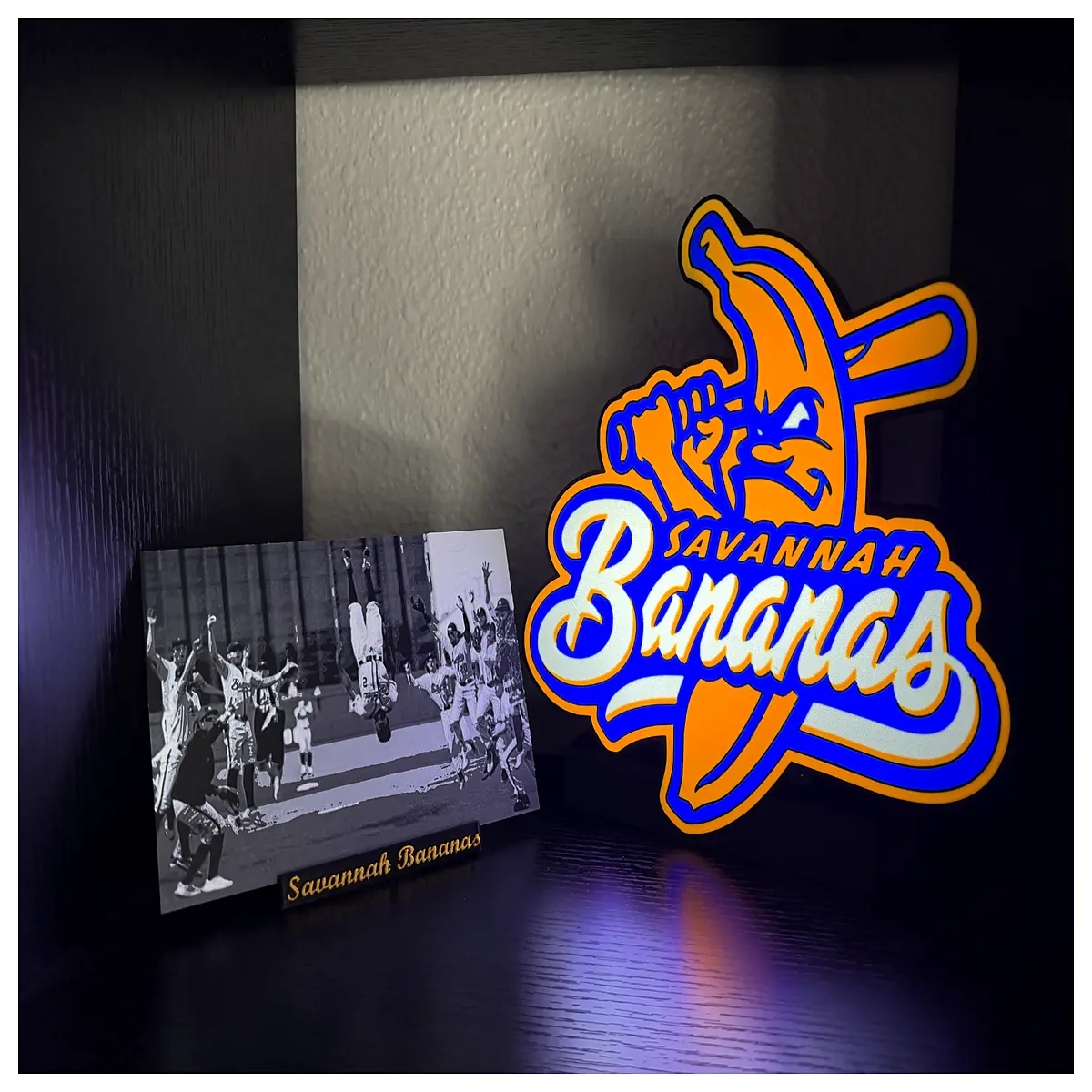 savannah bananas box sign baseball team neon sports bar decor merchandise