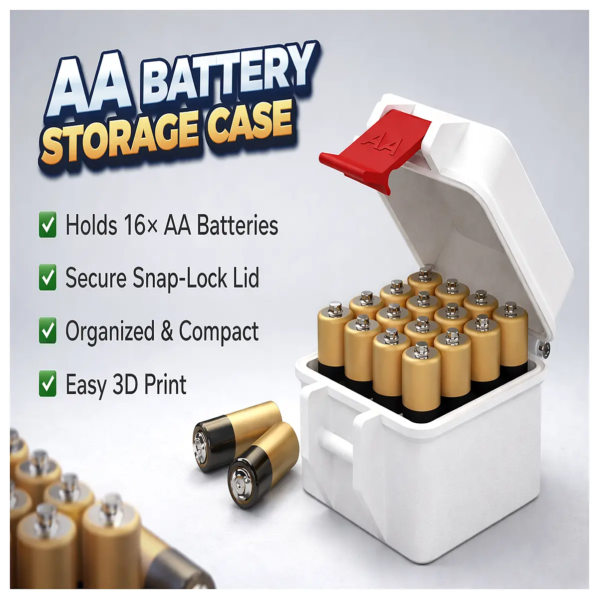 v3 aa battery organizer box storage case for household electronics spare parts container