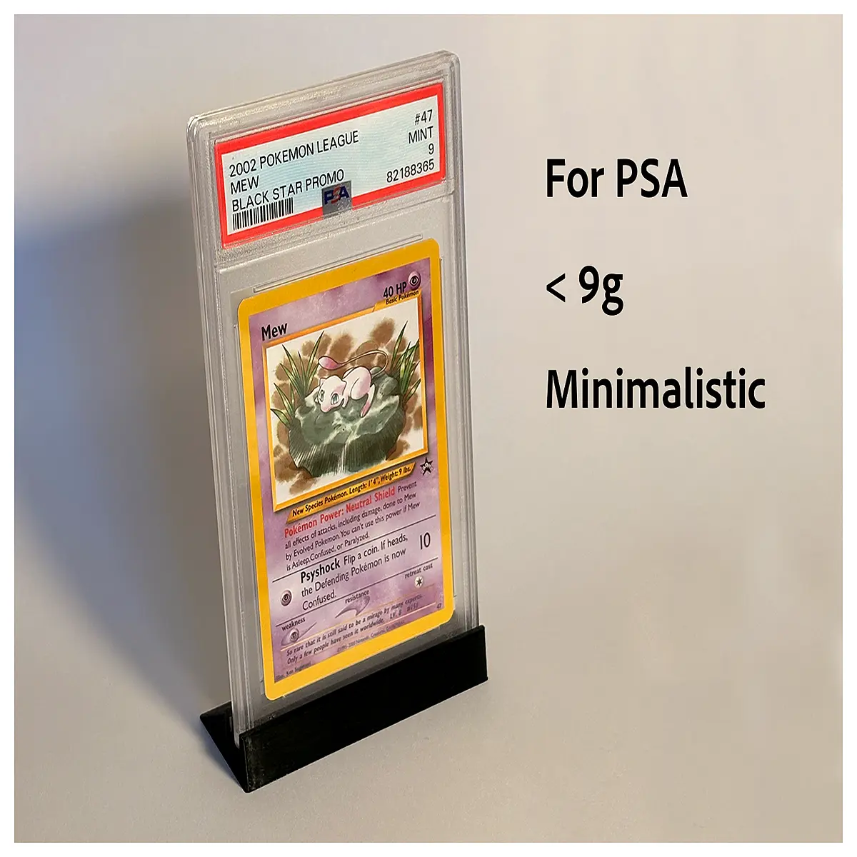 psa graded slab minimalist acrylic holder for trading card collection showcase