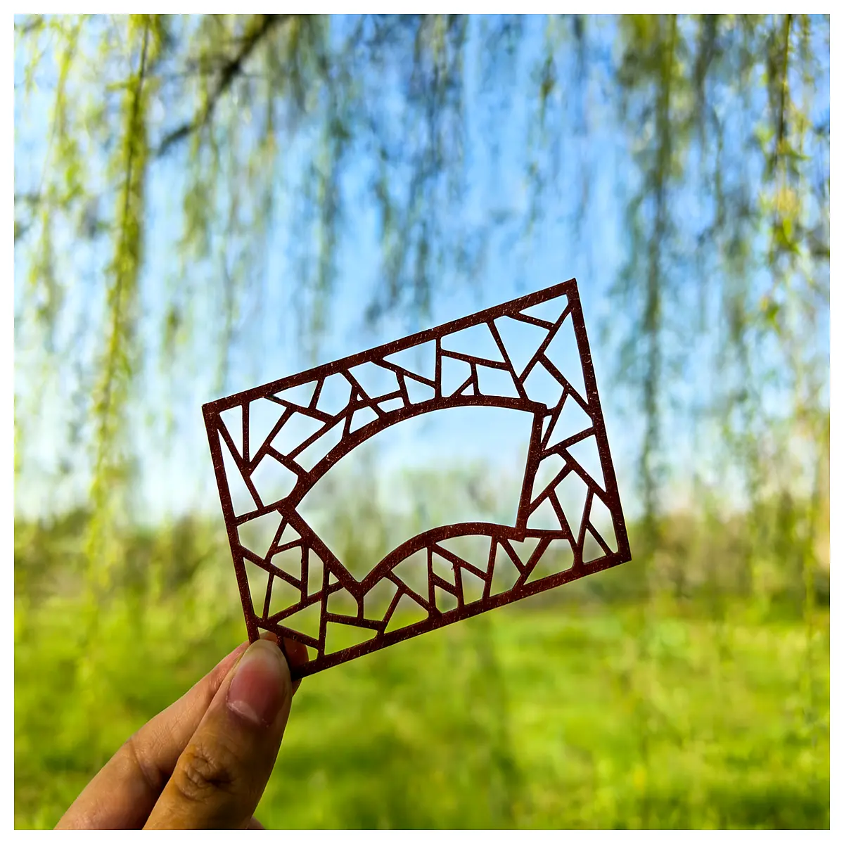 vintage chinese garden window frame prop spring scenery photography backdrop mini ornamental lattice screen for instagram aesthetic photos