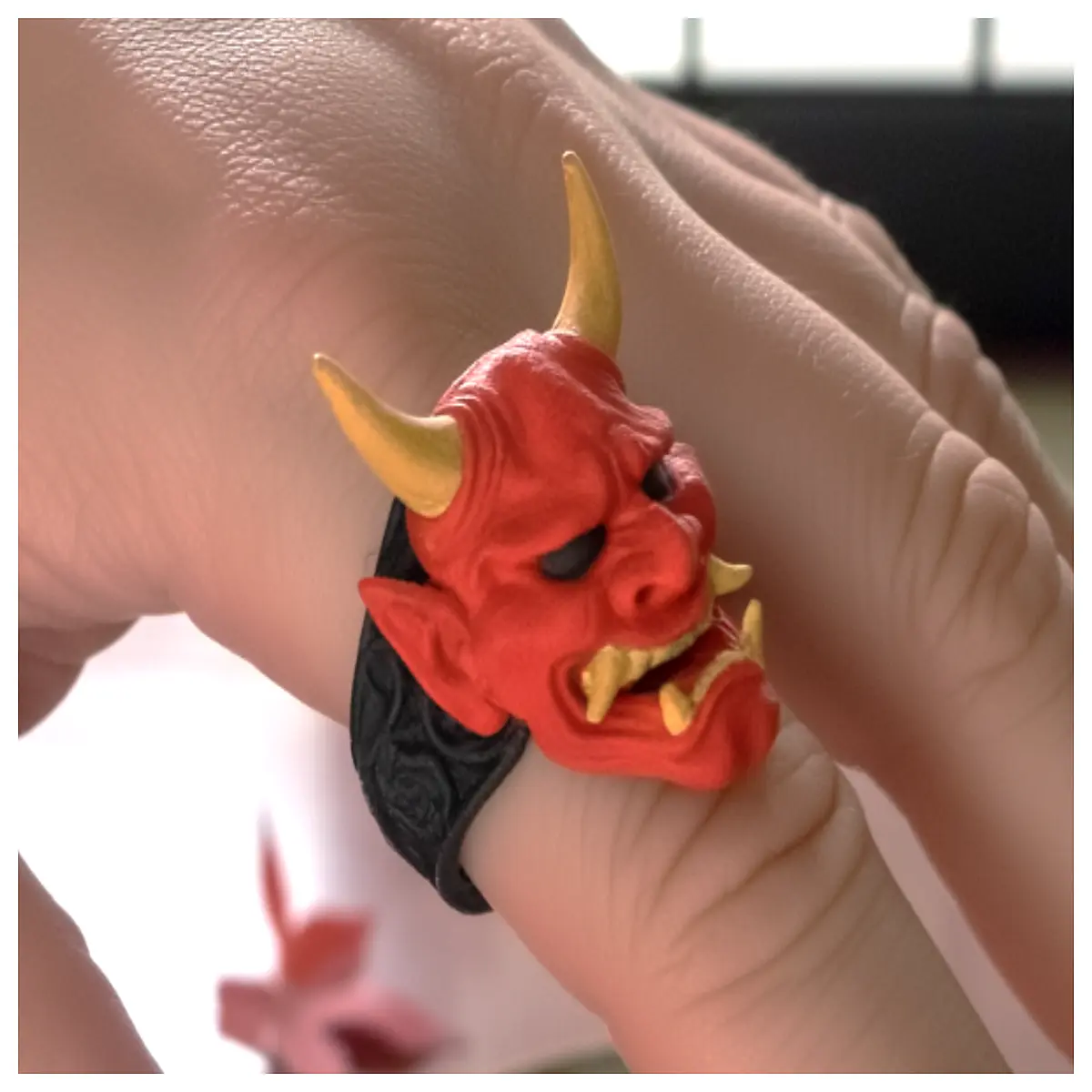 gothic demon ring finger jewelry punk rock metal alloy curse charm men women