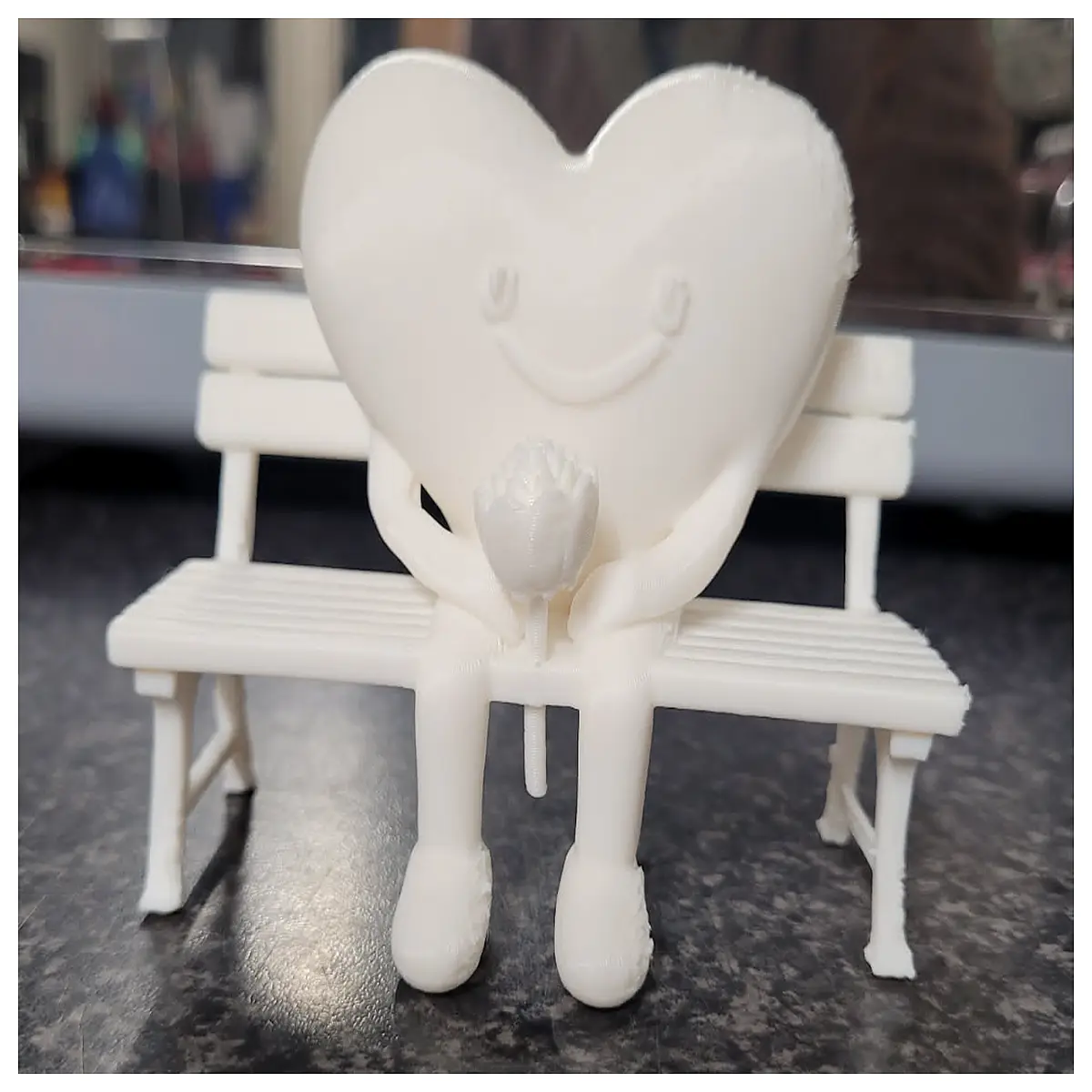 shaped bench garden seating romantic outdoor furniture love theme park decor