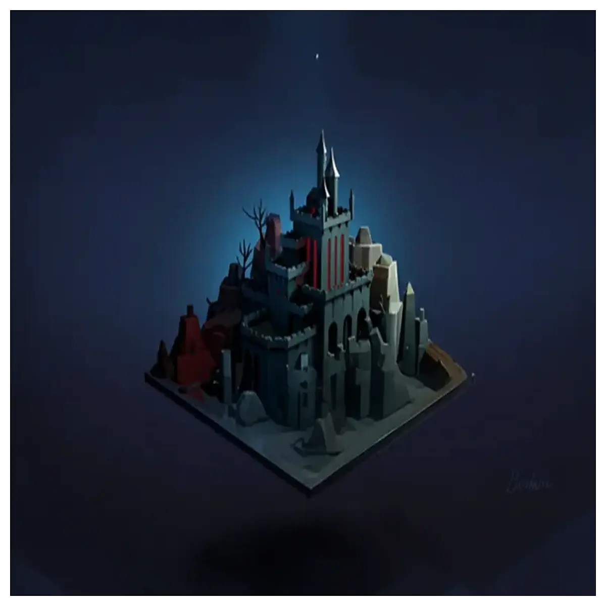 heroes of might and iii dark shadows necropolis diorama miniature wargaming terrain medieval fantasy castle