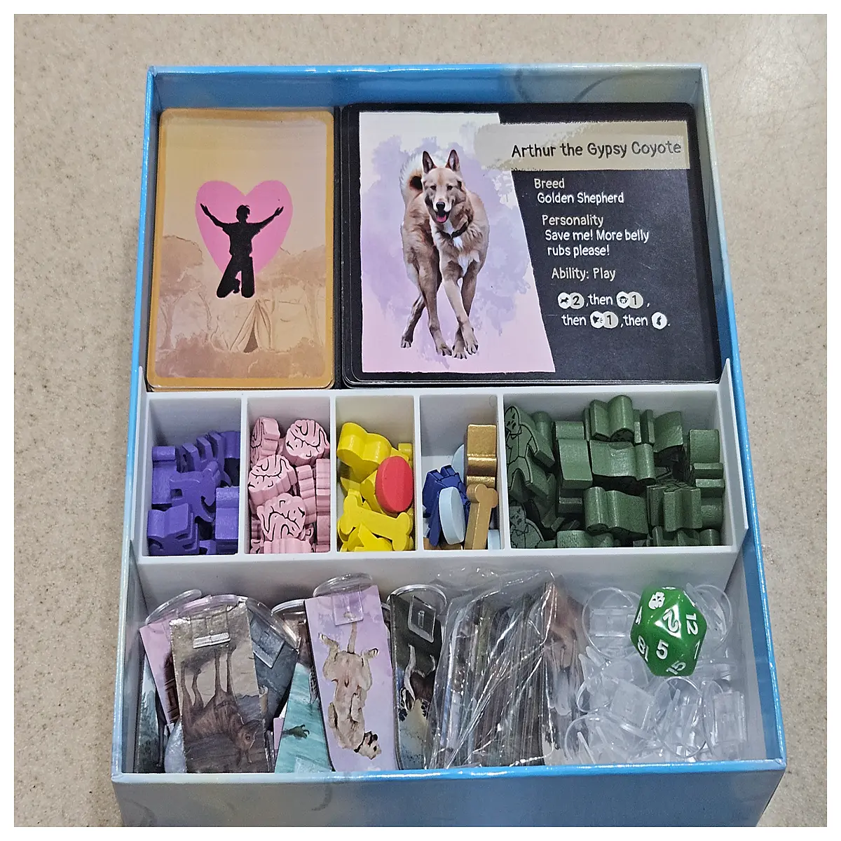 board game storage organizer for good dog bad zombie parts trays inserts