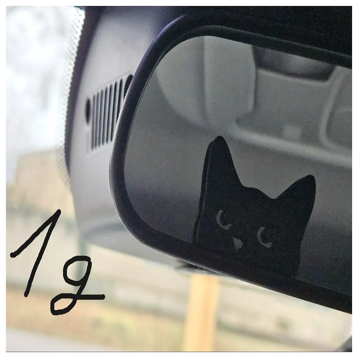 black cat silhouette rearview mirror sticker car interior decor cute animal hanging charm for side mirrors