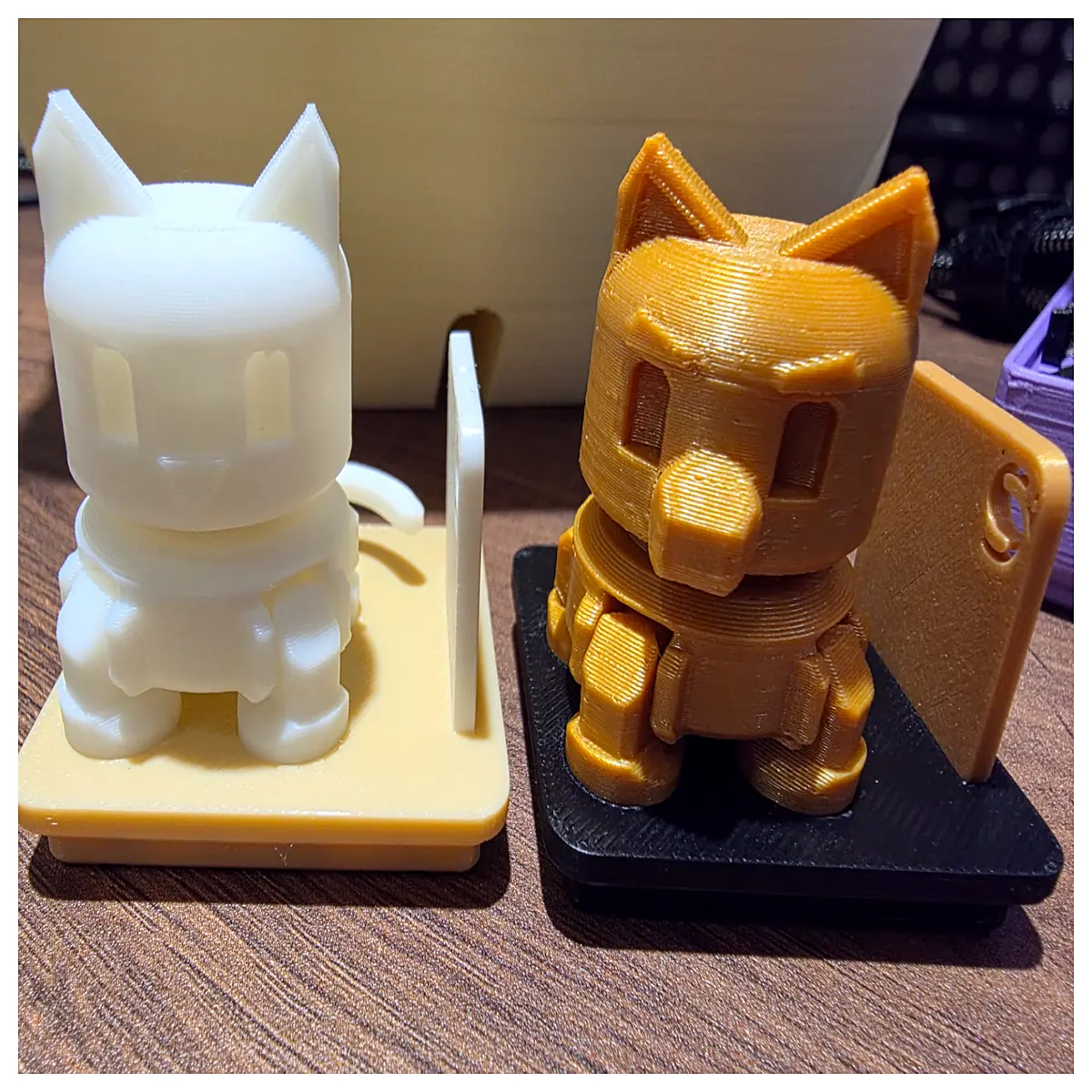 printed cat head organizer for gridfinity bins desktop storage tech gadget