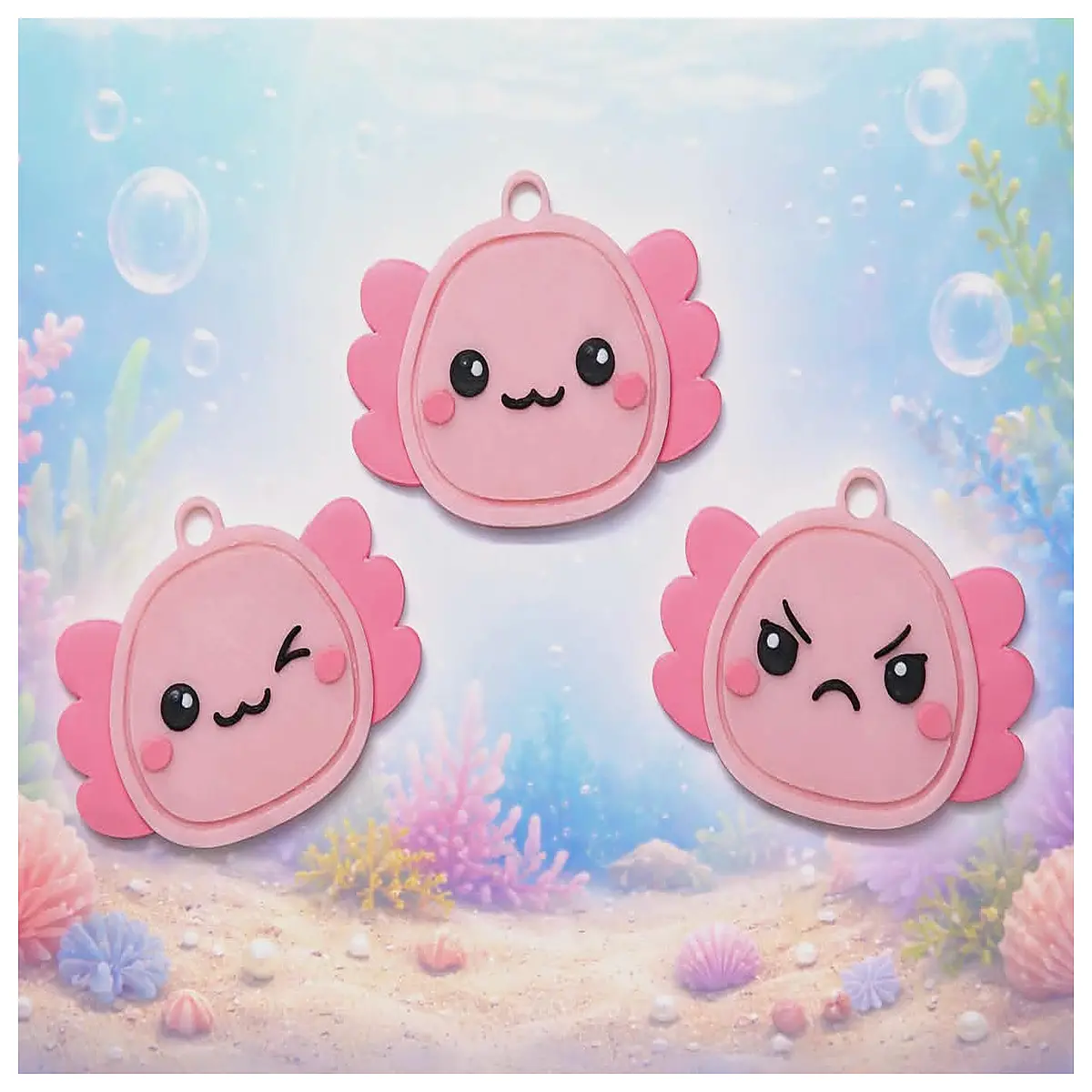 axolotl keychain cute emotional support animal charm for bag backpack stress relief kids