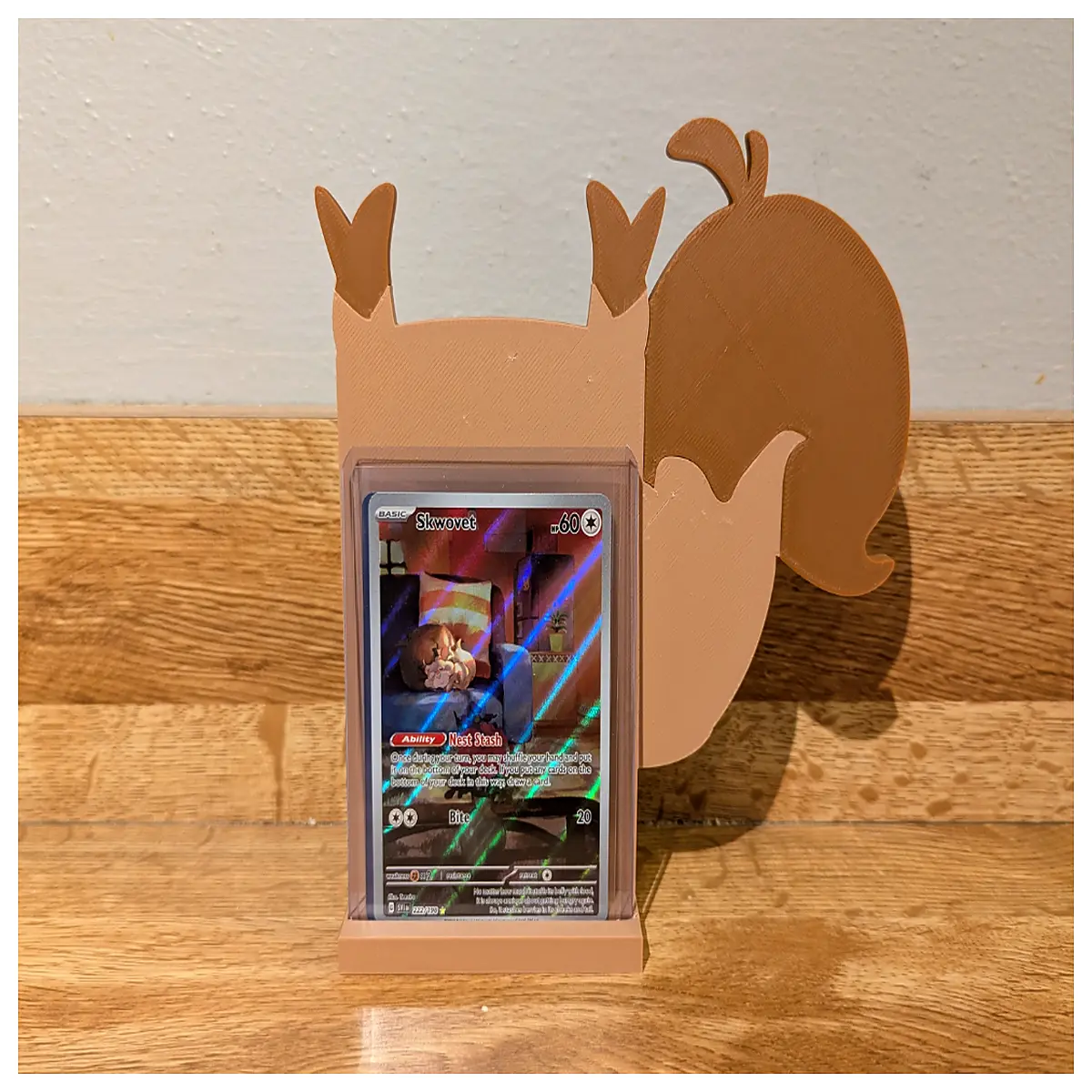 cute squirrel card holder desktop organizer acrylic for trading cards collectibles storage box