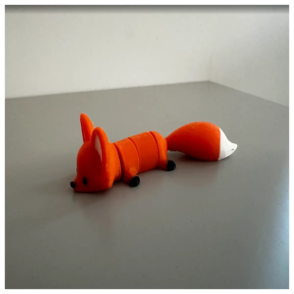 cute articulated fox plush toy collectible jointed animal figure for kids gift