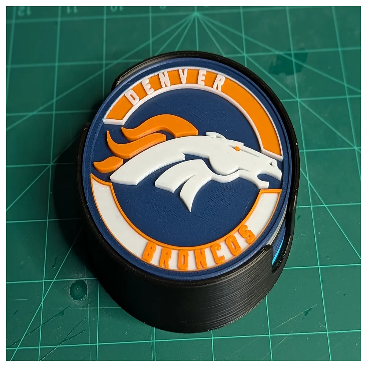 denver broncos coasters resin stackable drink mats game day party supplies home bar accessories