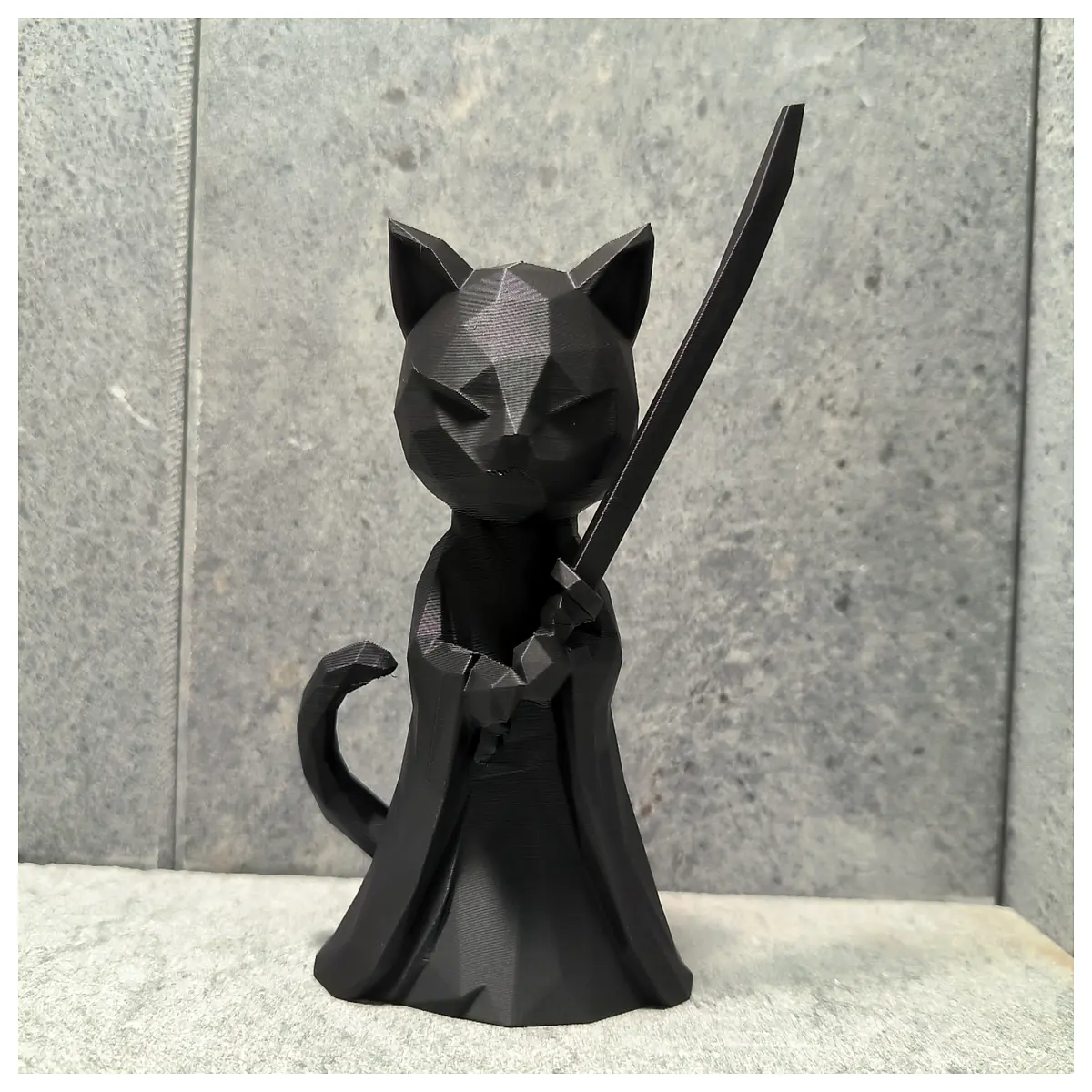 low poly cat statue no base minimalist resin figurine modern desk decor