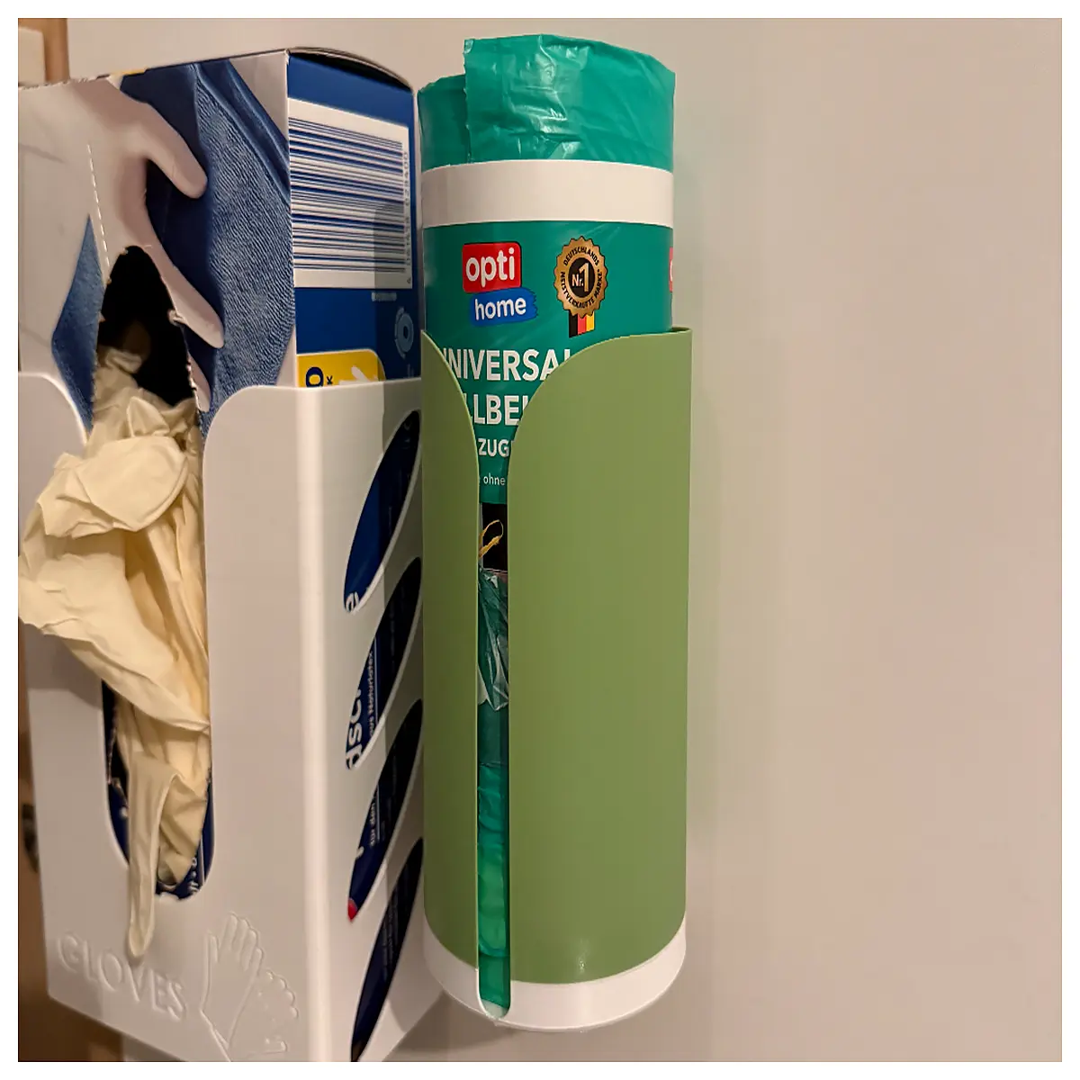 trash bag holder roll dispenser for kitchen cabinet under sink storage organizer