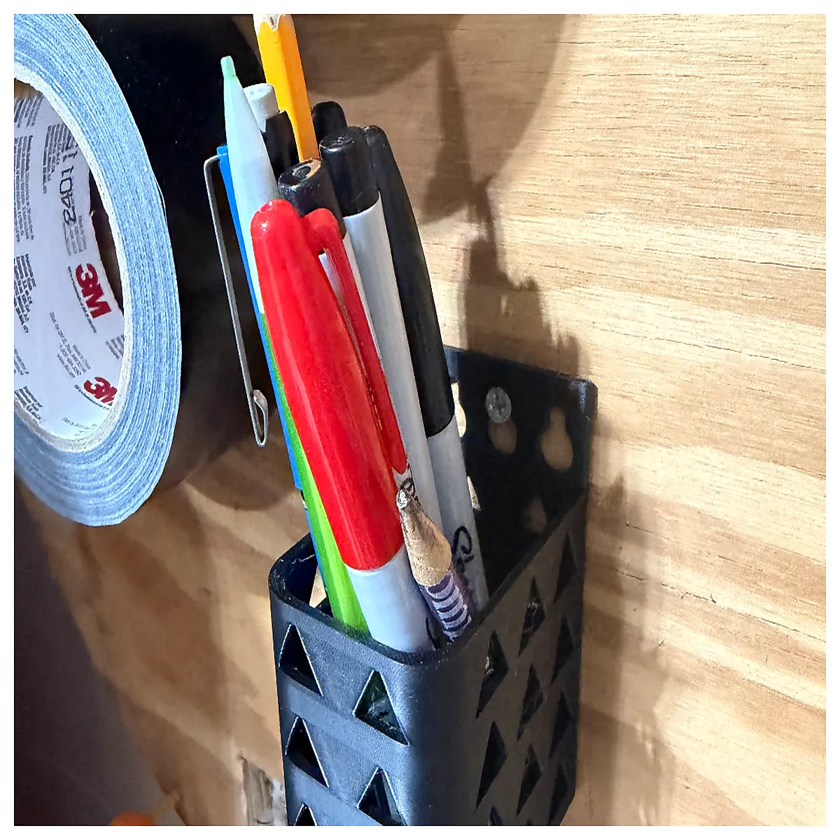 wall mounted pen holder organizer desk accessories storage for office supplies