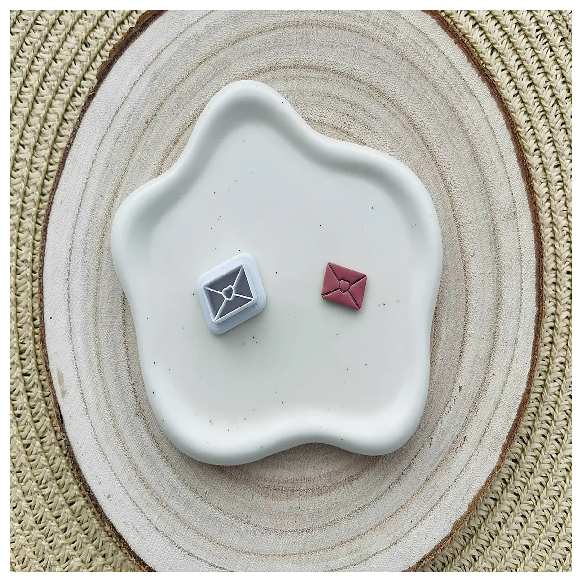 mini envelope polymer clay die cut for handmade jewelry making and earring crafting supplies