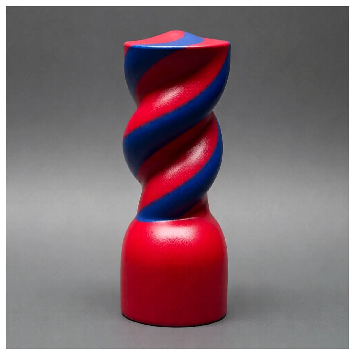psychedelic twisted red and blue abstract art print poster trippy swirls for bedroom wall decor