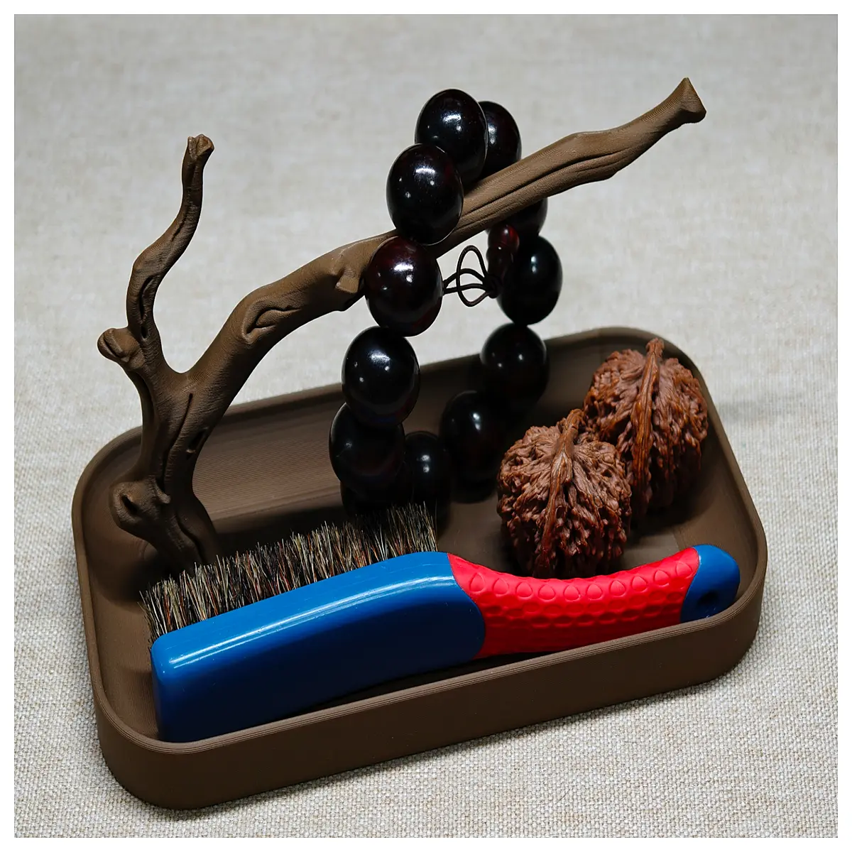 walnut wood jewelry tray for bracelets beads organizer desktop storage box