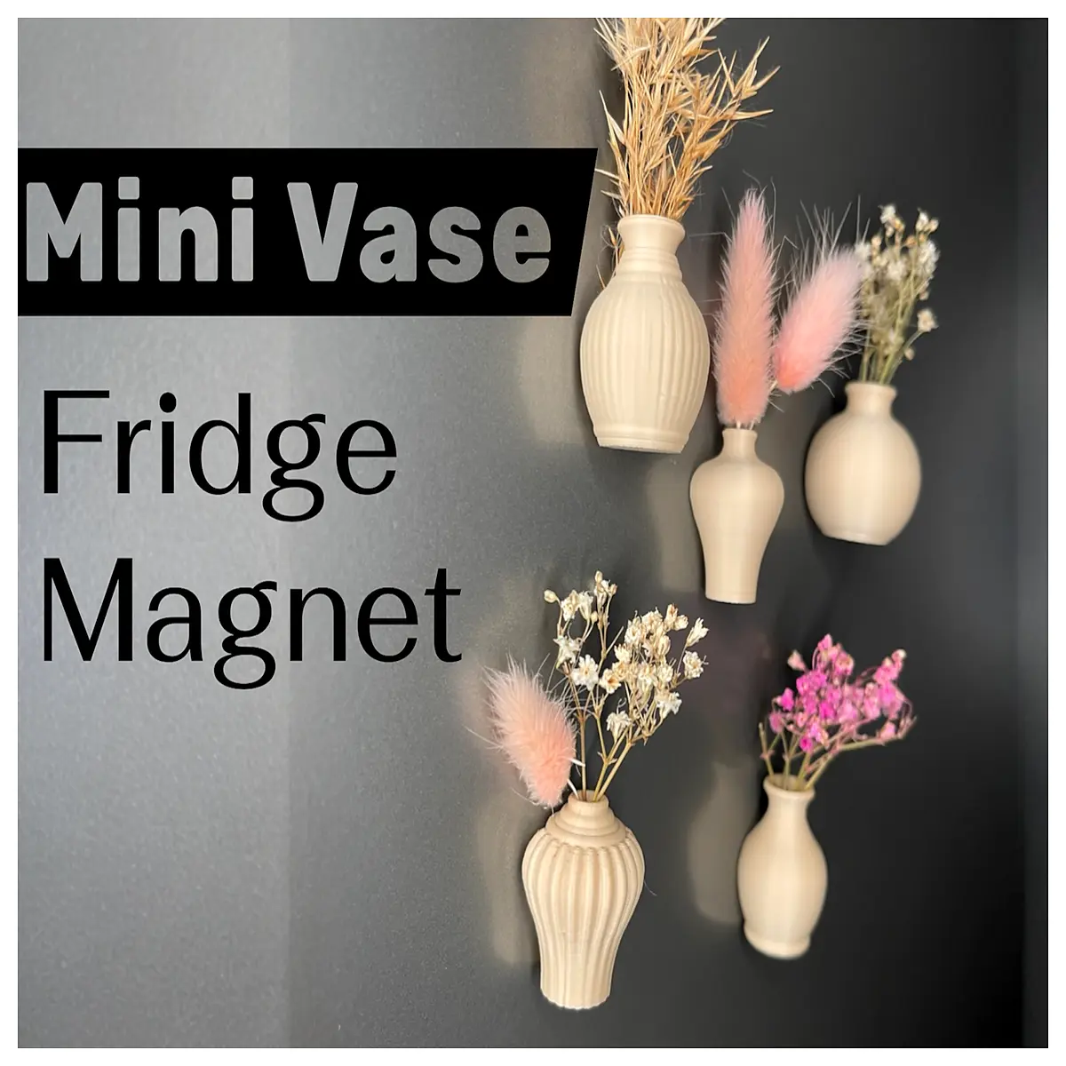 cute mini vase for fridge magnet small glass flower holder with magnetic base decorative table top jar for kitchen counter
