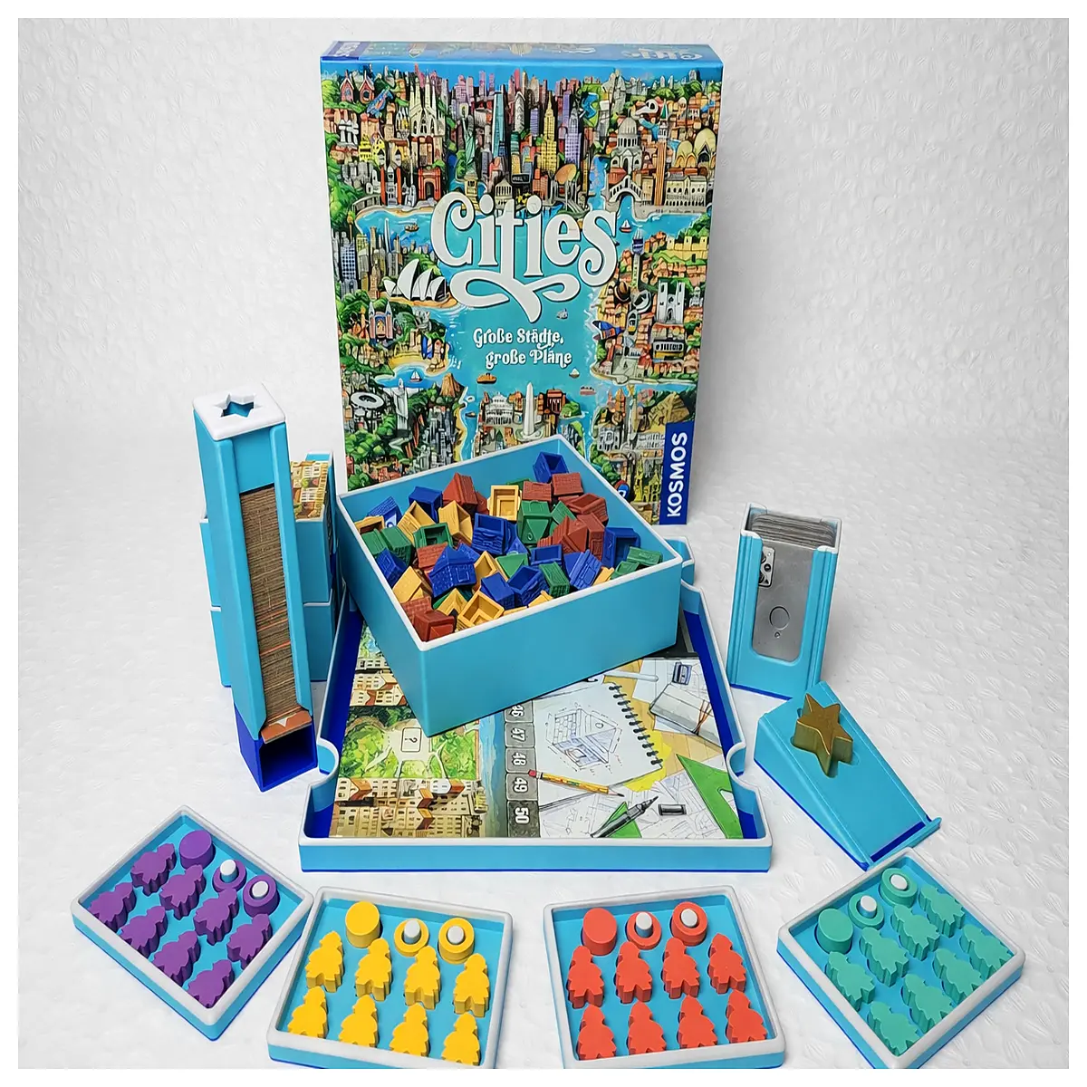 cities skylines board game organizer insert box storage dividers for component sorting and piece protection