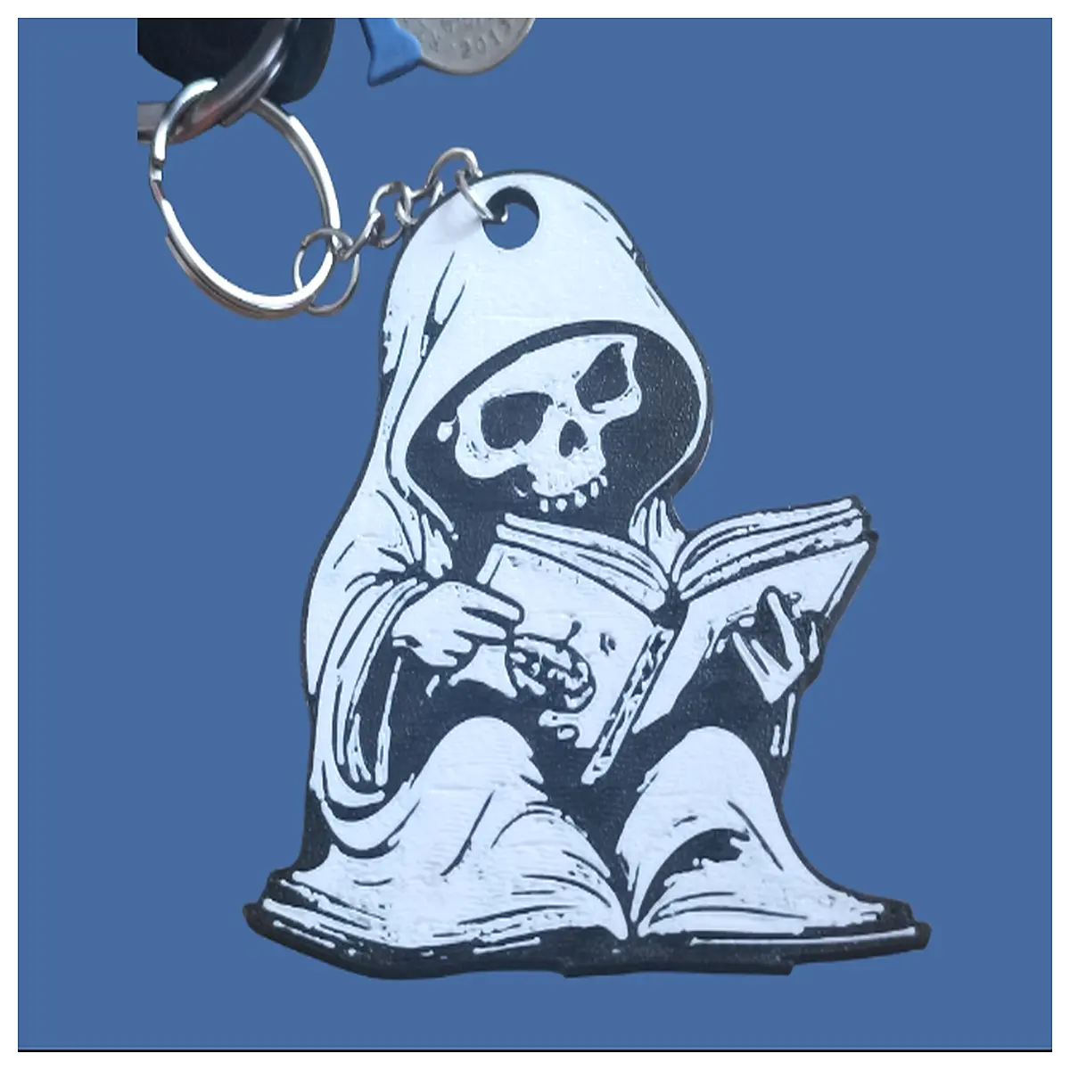 gothic skull keychain for men metal biker bag charm pendant