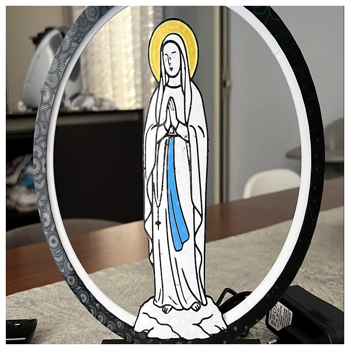 vintage religious candle holder for home altar catholic saint statue with holy mary decor for living room