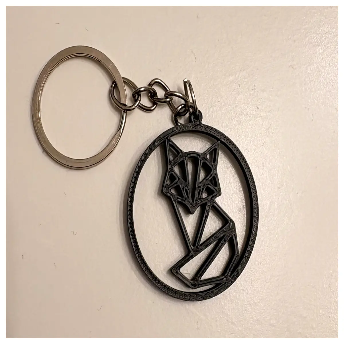 cute geometric fox keychain for women men metal animal bag charm silver gold leather fob friends