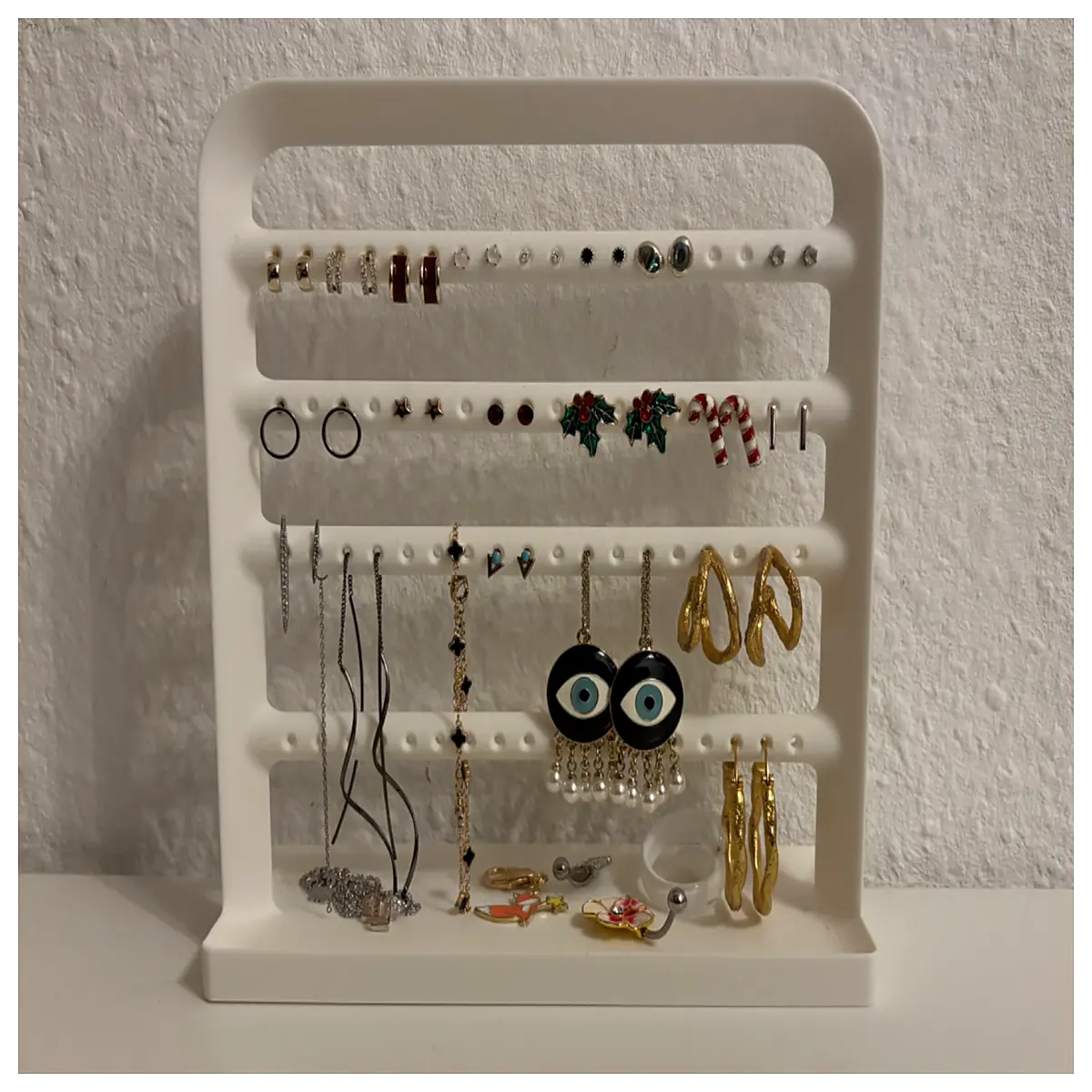 minimalist earring organizer simple jewelry rack for desk clear acrylic holder for stud earrings and hoops