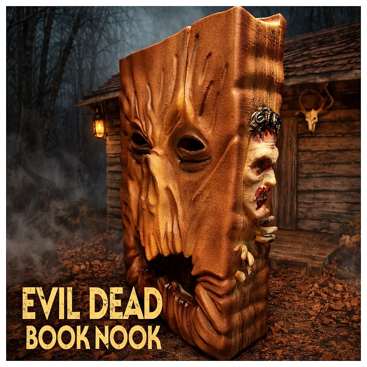 horror decor bookends necronomicon prop scary shelf organizer gothic home accent