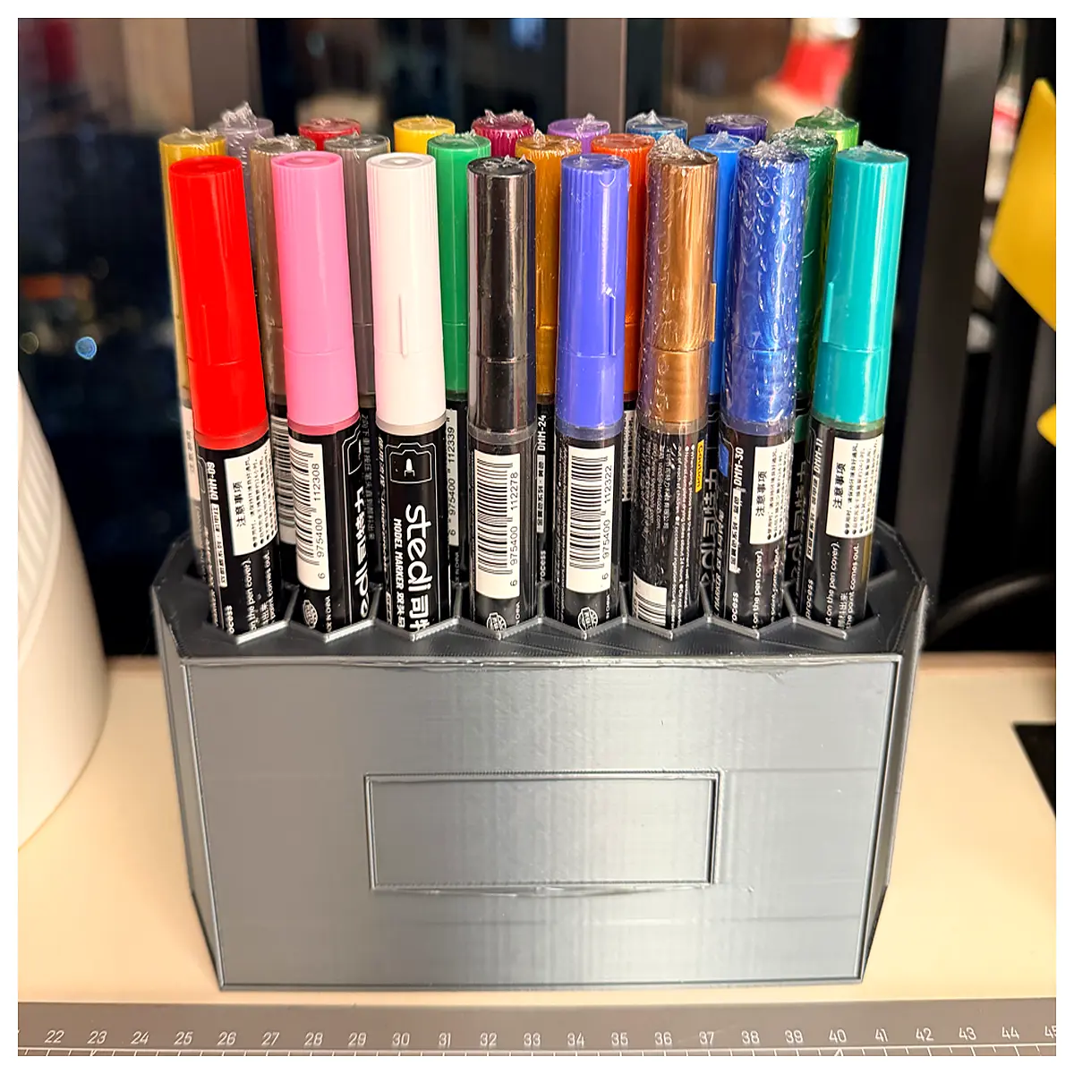 24 color marker storage box organizer case for art supplies
