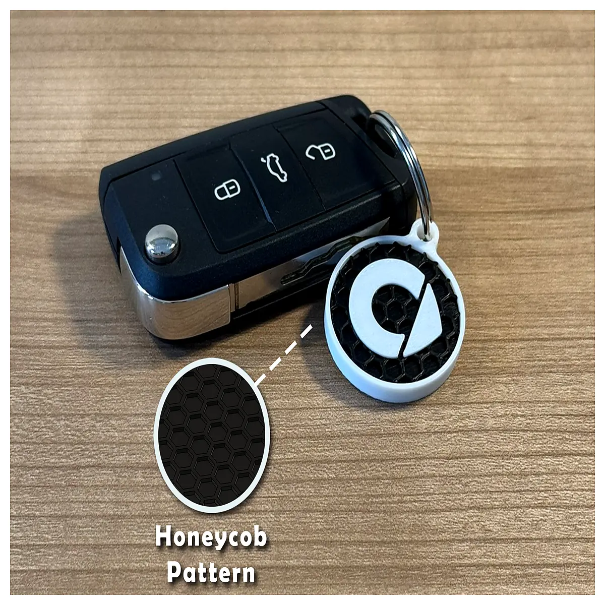 smart car keychain round metal pendant for men women auto key ring holder accessory