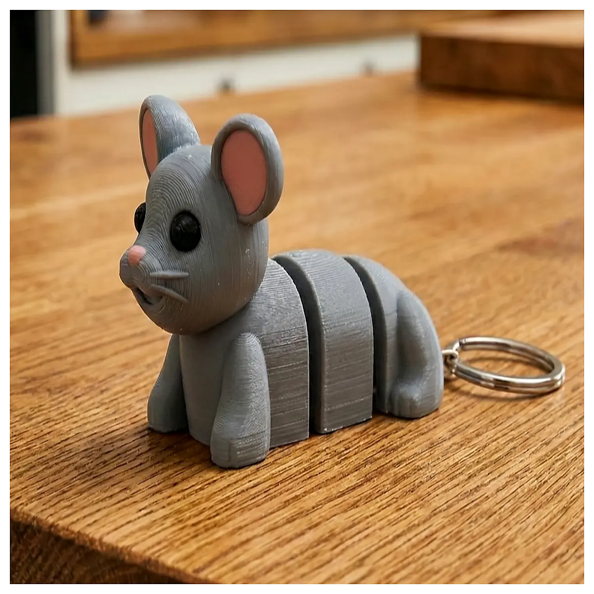 articulated keychain printed toy flexible jointed animal figure fidget stress relief collectible charm for bag