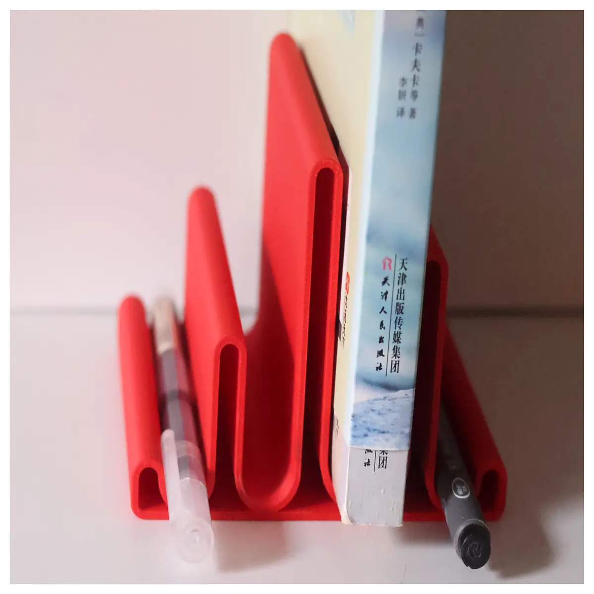 desktop organizer with bookends and pen holder space saving storage for office desk supplies cute stationery rack for home study