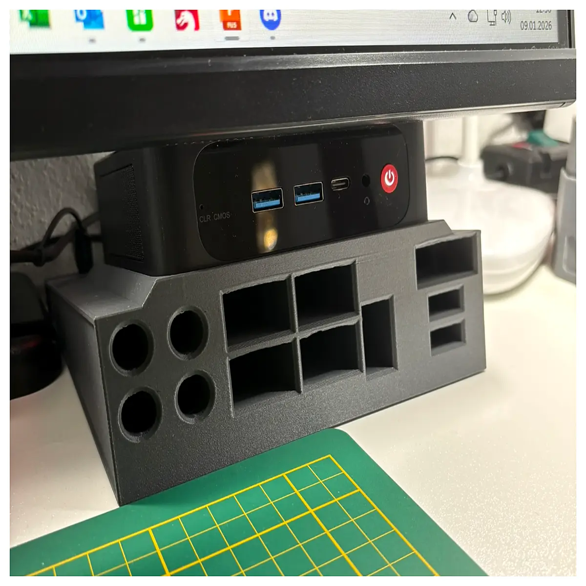 mini pc mount bracket for beelink ser5 desktop organizer desk holder