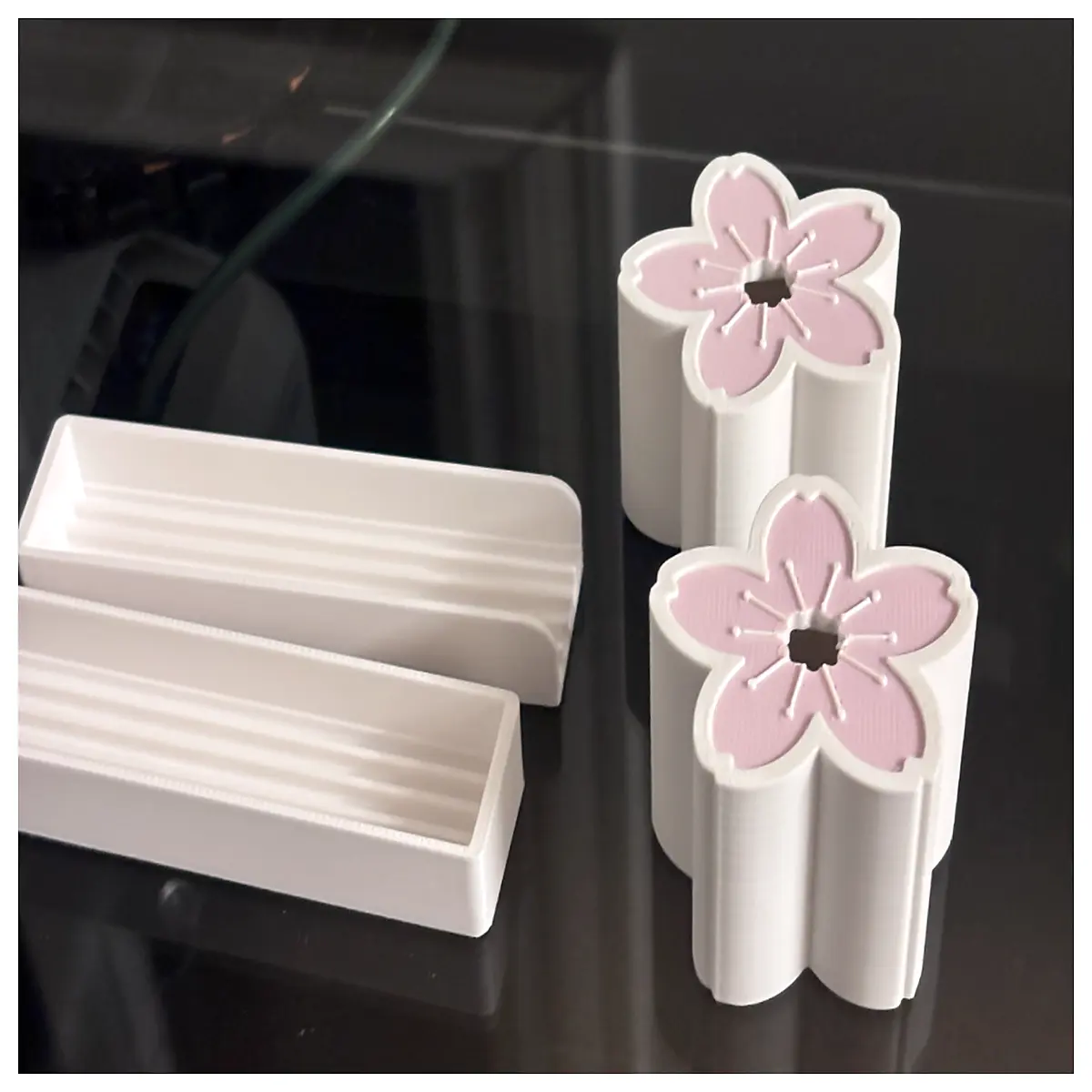 cherry blossom pattern bean scoop with integrated handle aesthetic kitchen storage utensil for coffee beans or tea leaves